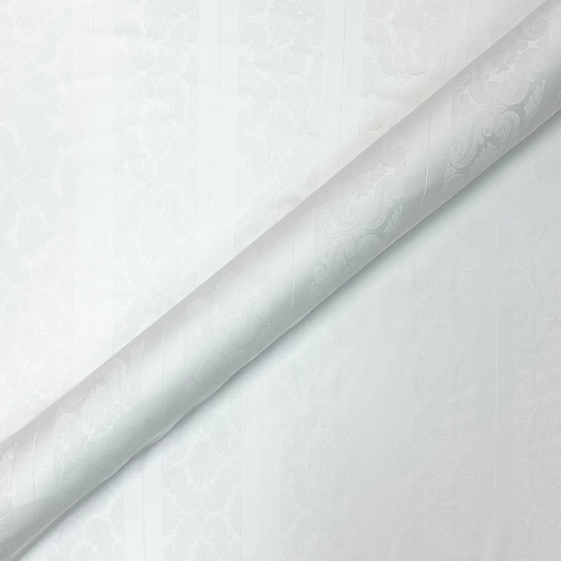 White Mid Century Fabric 106"