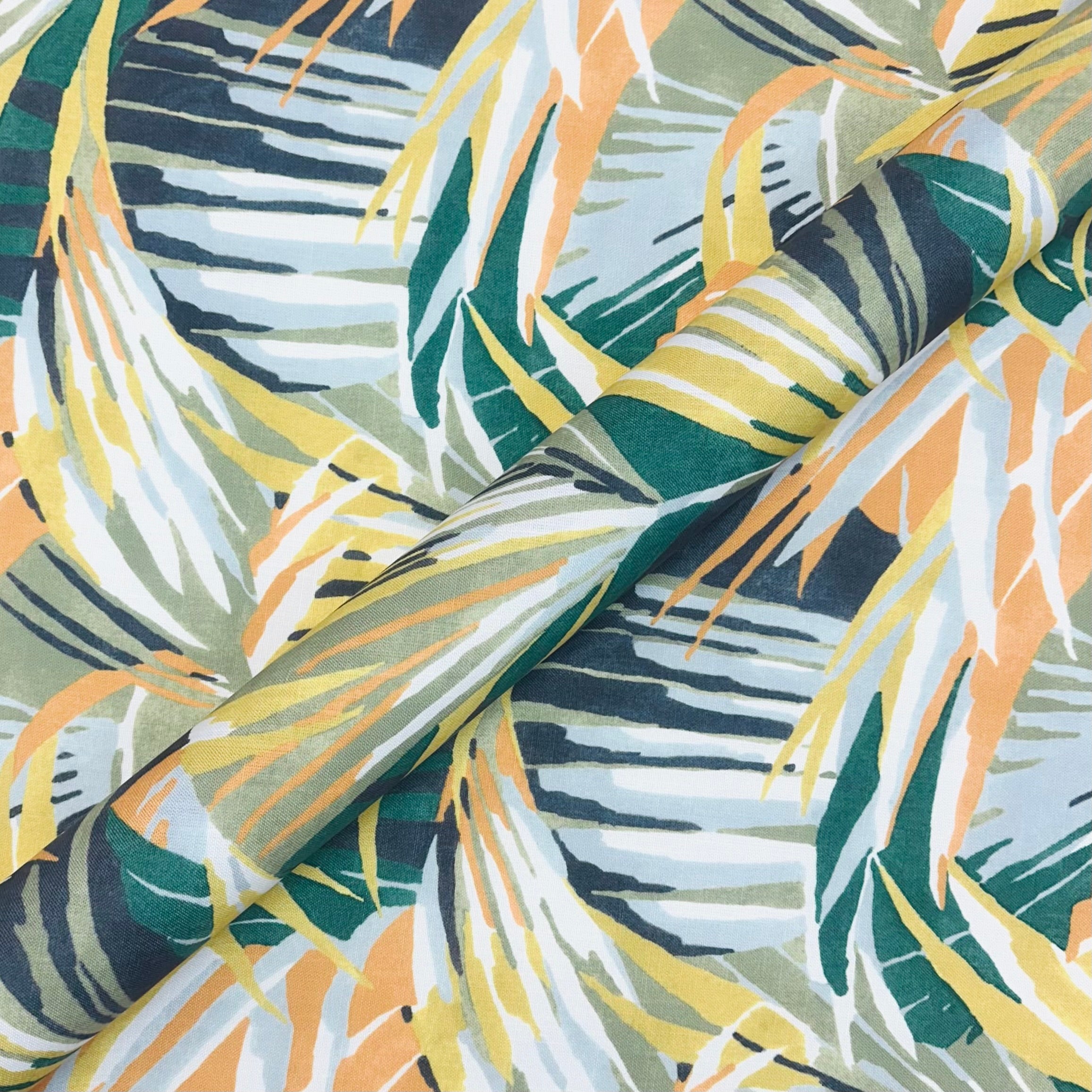 Multicolor Tropical Palm Leaf Fabric 54"