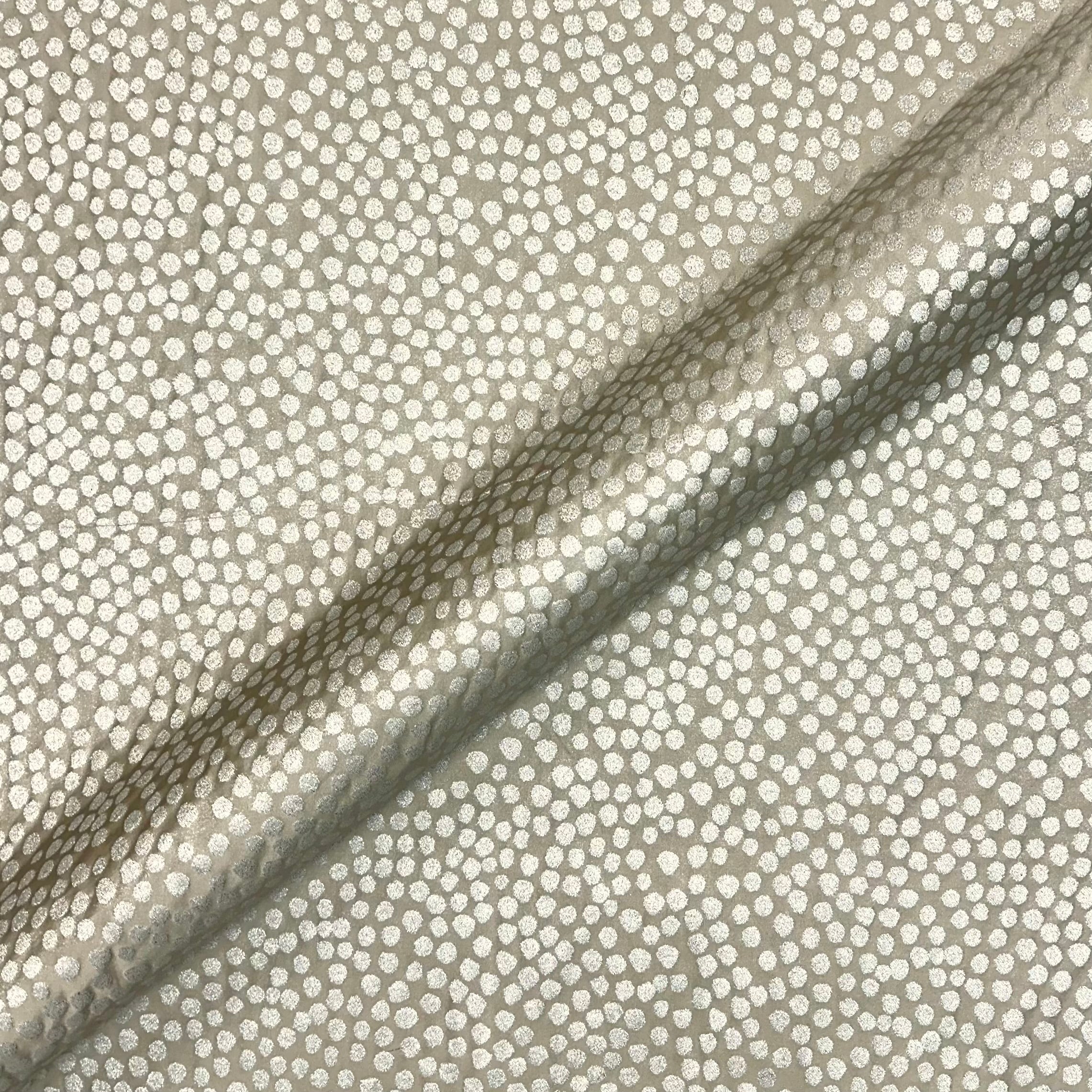 Hepburn Taupe Glam Polka Dot Jacquard Fabric 57"