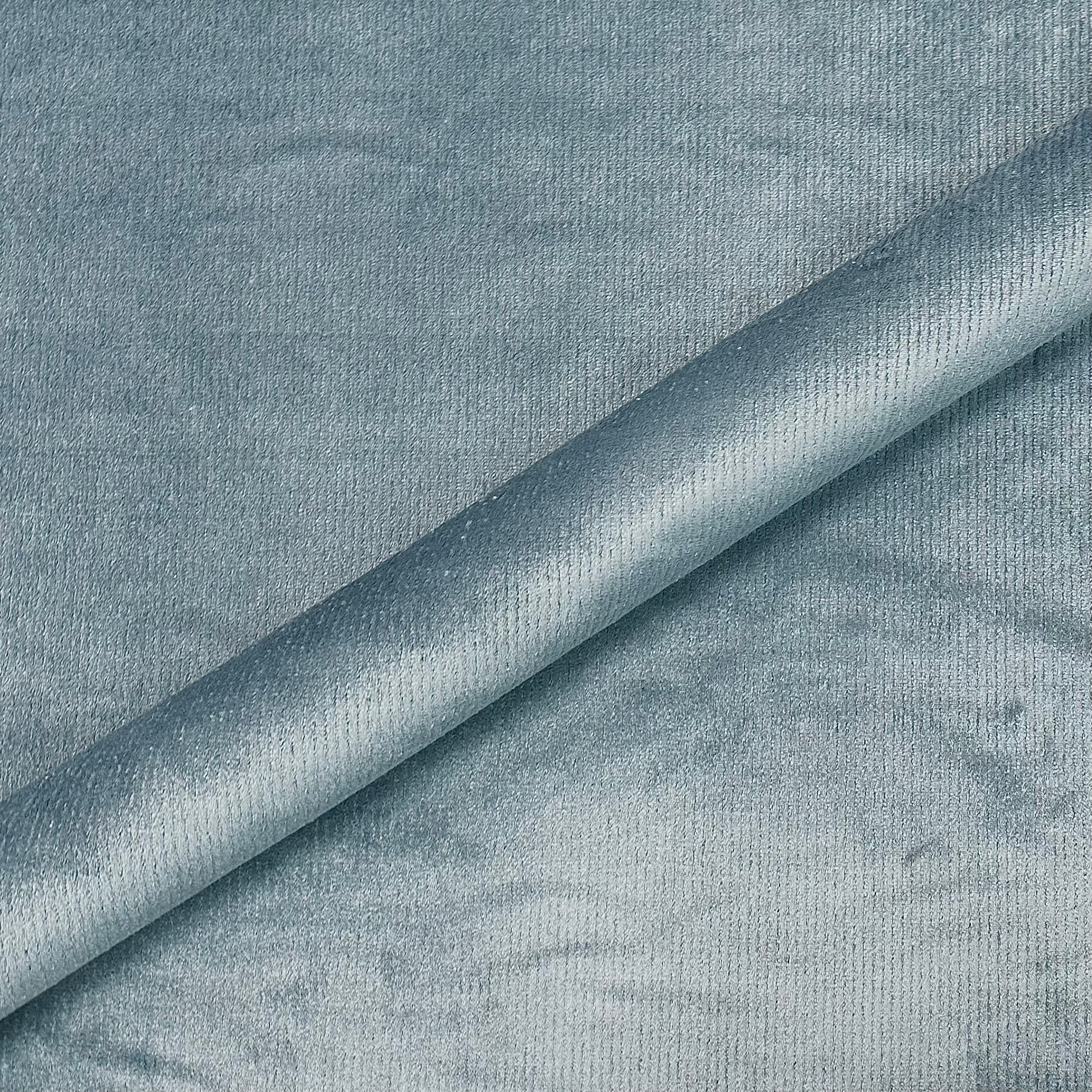 Blue Azure Glam Pinstripe Chenille Fabric 55"