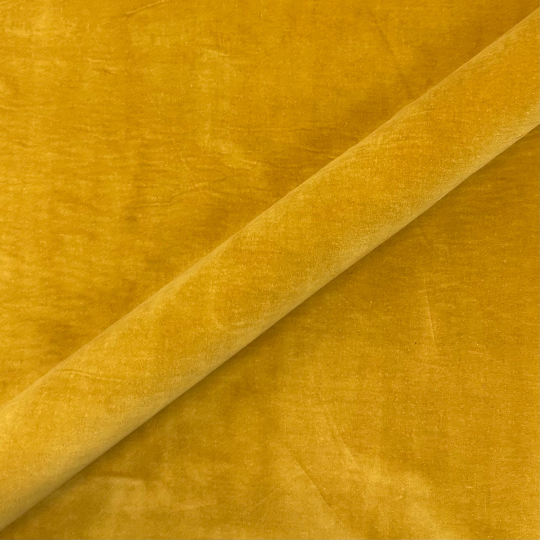 Mustard Mid Century Solid Velvet Fabric 42"