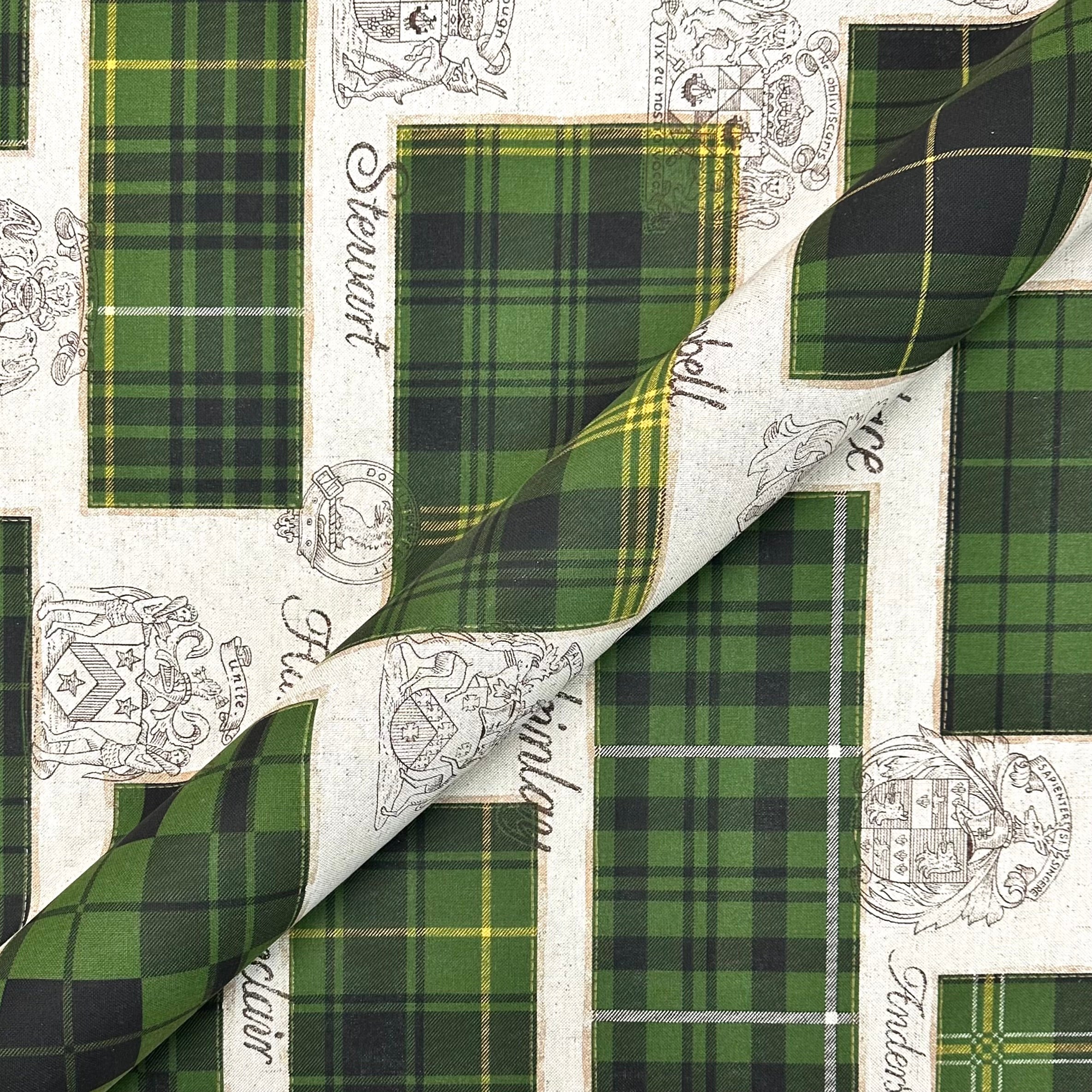 McCallum Spruce Green/Tan Medieval Fabric 54"