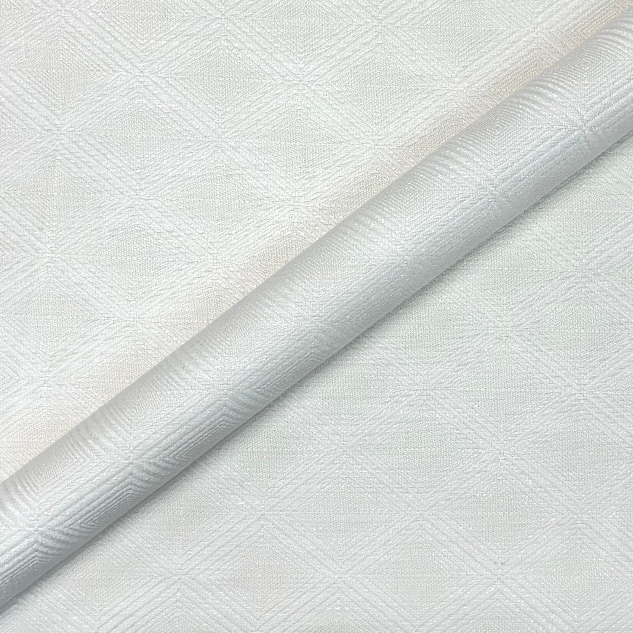 White Mod Geometric Jacquard Upholstery Fabric 53"