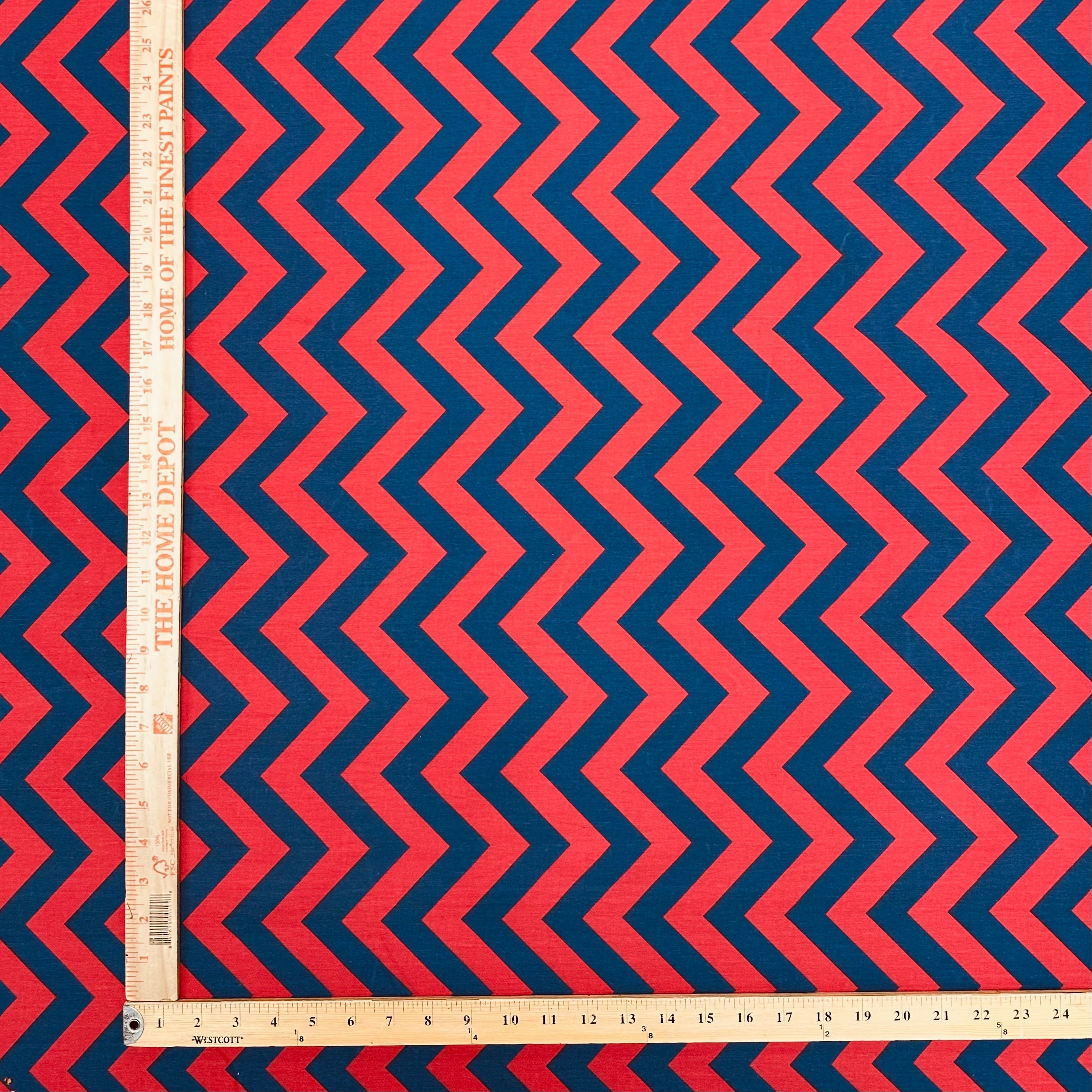 Hastings Berry Chevron Cotton Fabric 54"