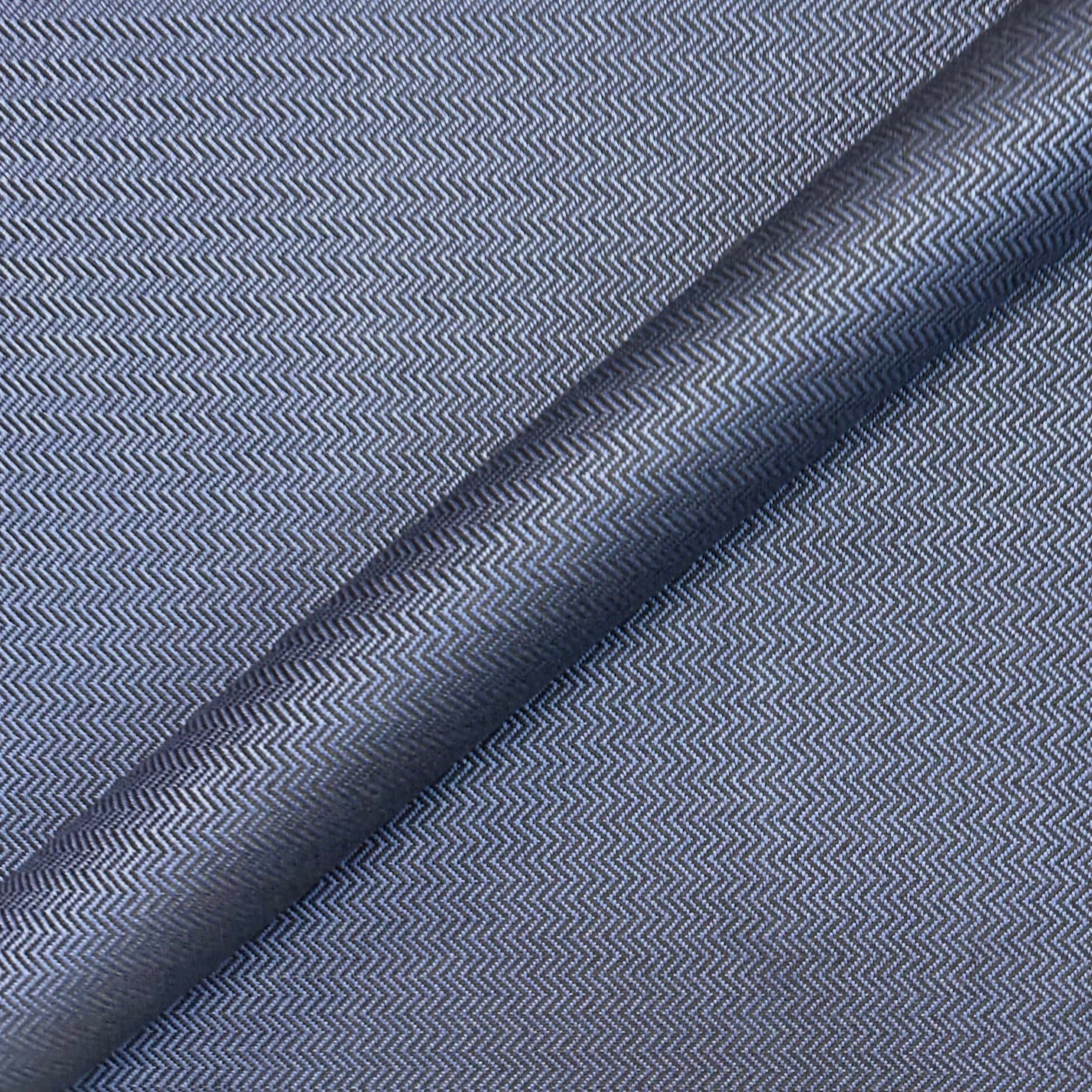 Zig-Zag Indigo Jacquard Upholstery Fabric 54"