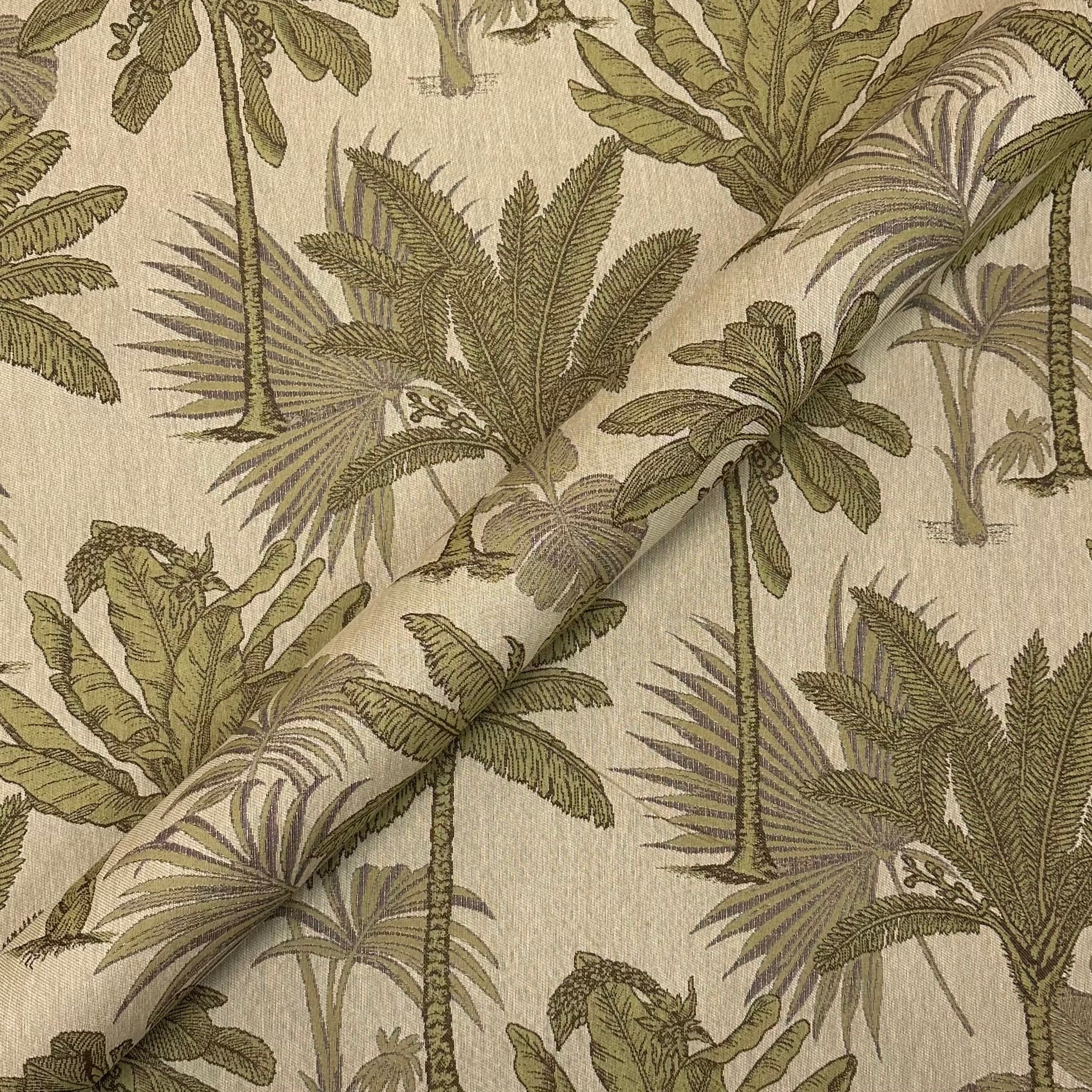 Tiki Green Coastal Inspired Cotton Blend Fabric - 54"