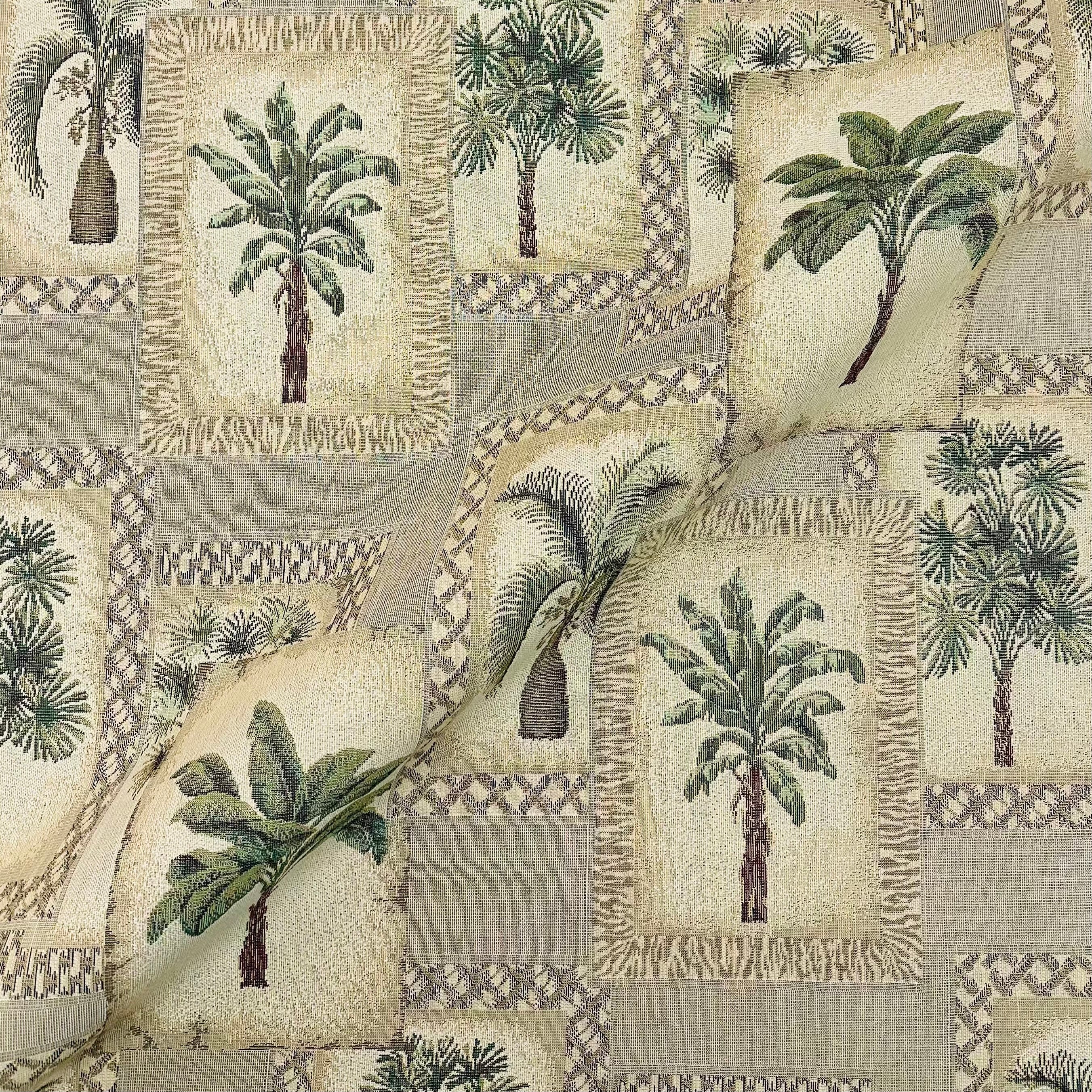 La Palma Green Traditional Botanical Fabric 54"