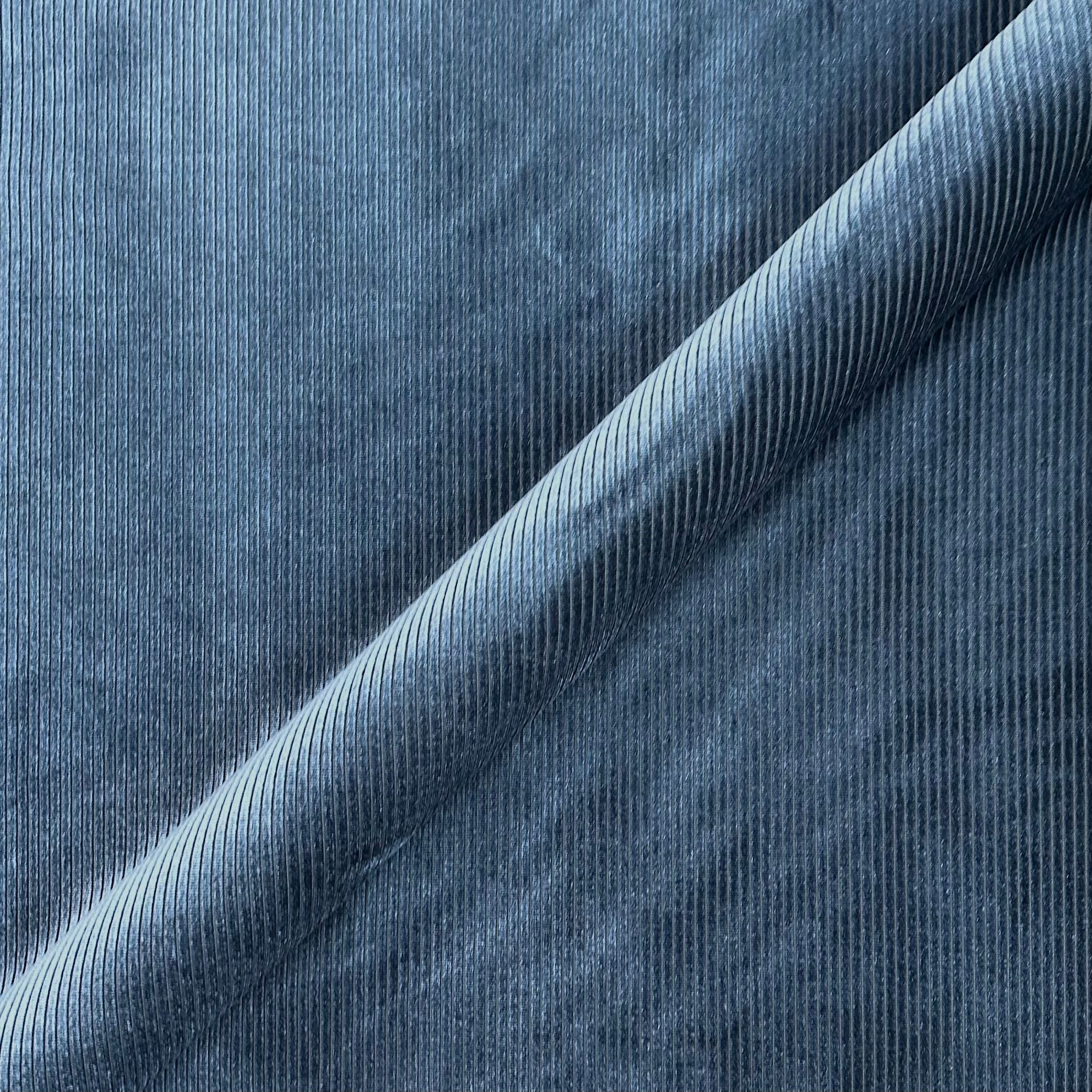 Azure Navy Chic Stripe Upholstery Fabric 55"