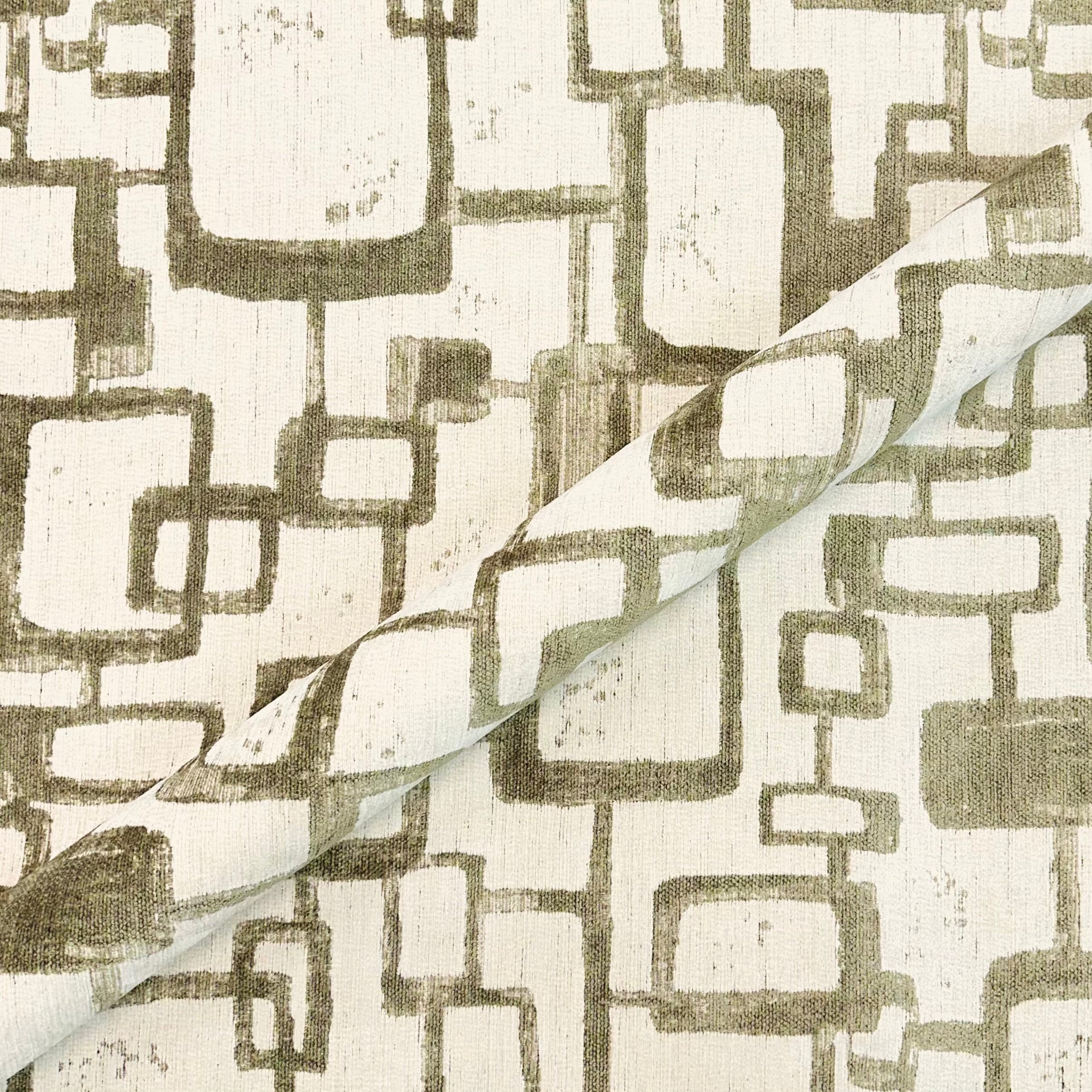 Khaki Green Retro Chenille Upholstery Fabric 54"