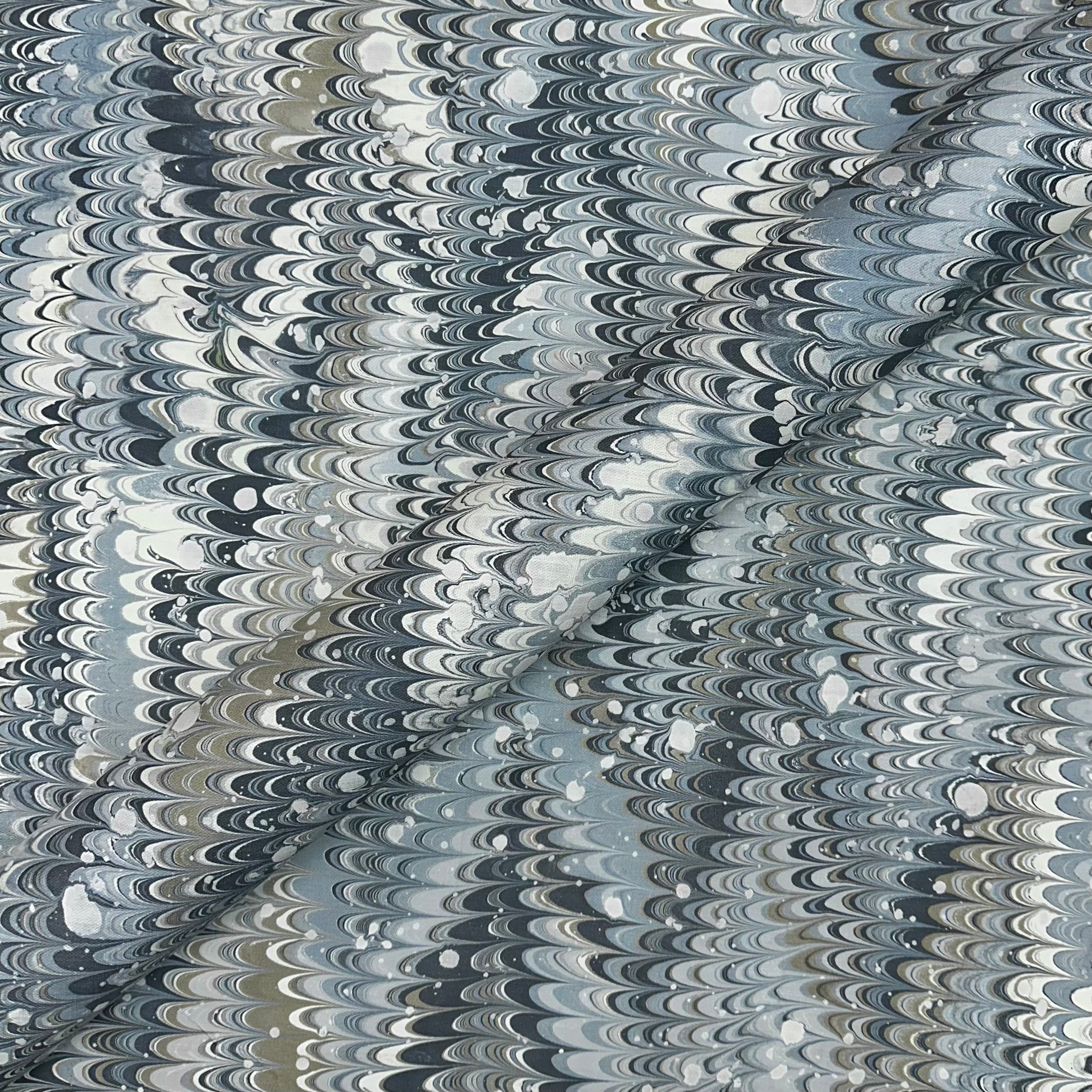 Gray/Blue Modern Abstract Cotton Fabric 54"