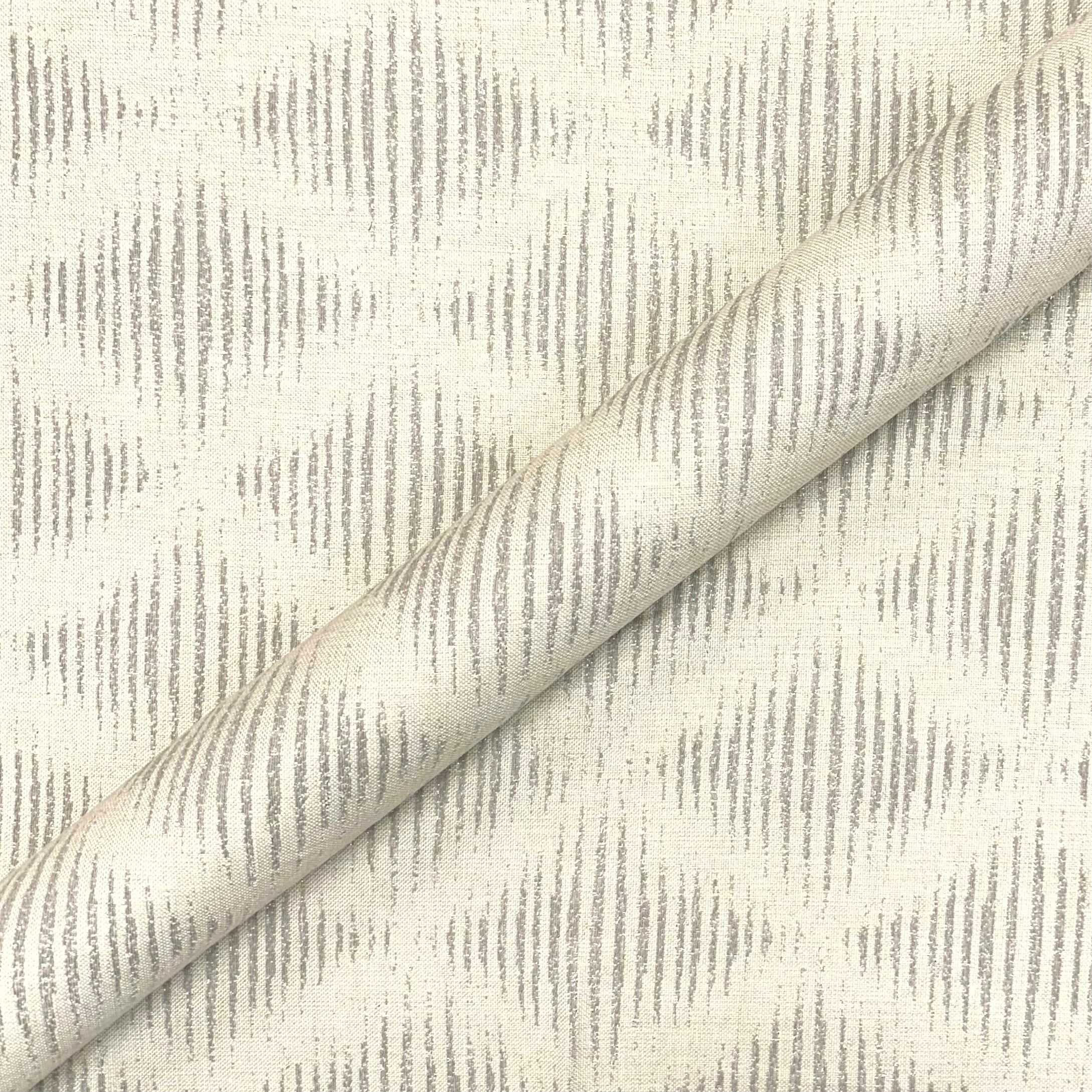 Beige/Silver Modern Ogee Jacquard Upholstery Fabric 54"