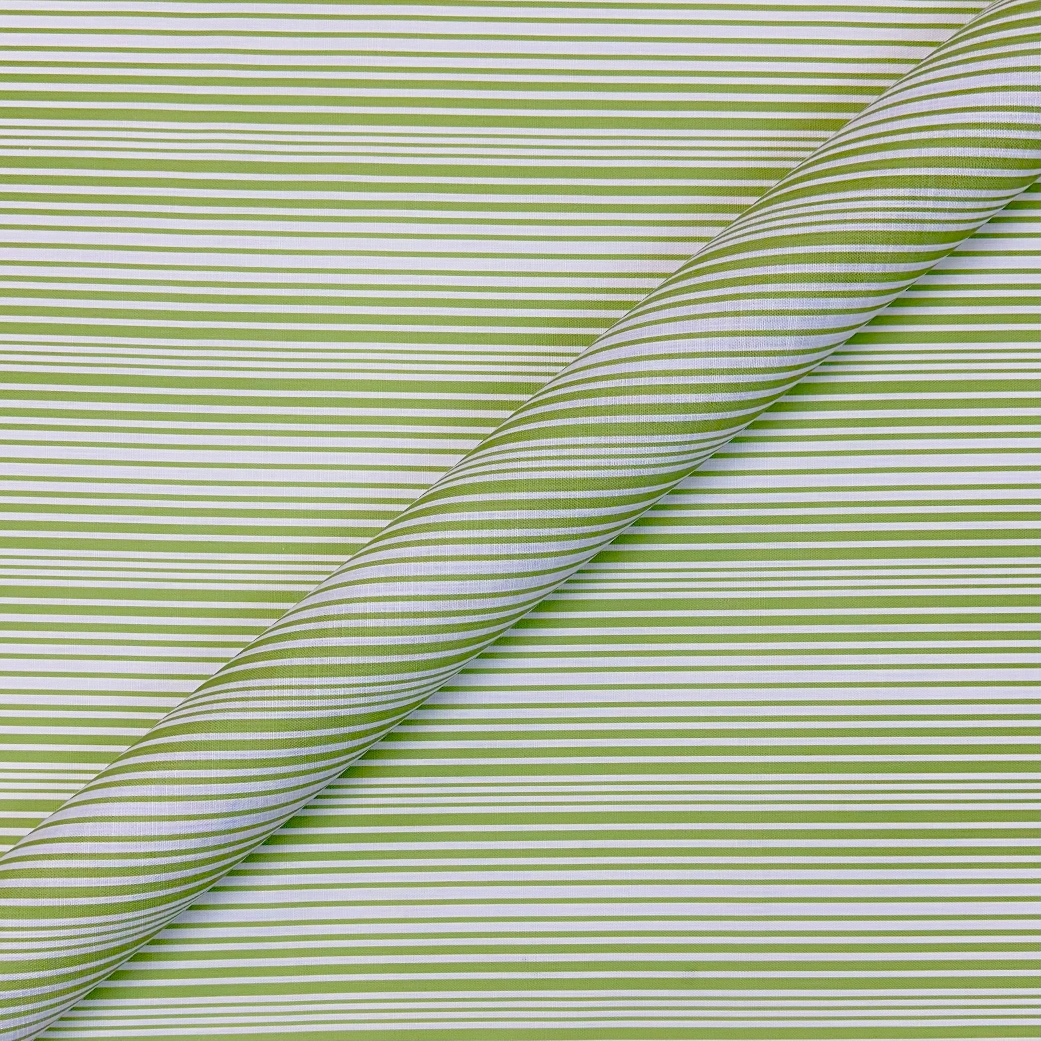 Lime Retro Stripe Canvas Fabric 54"