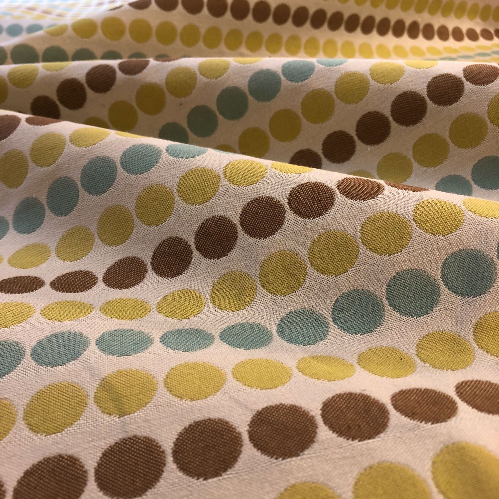Carlin Retro Polka Dot Upholstery Fabric 54"