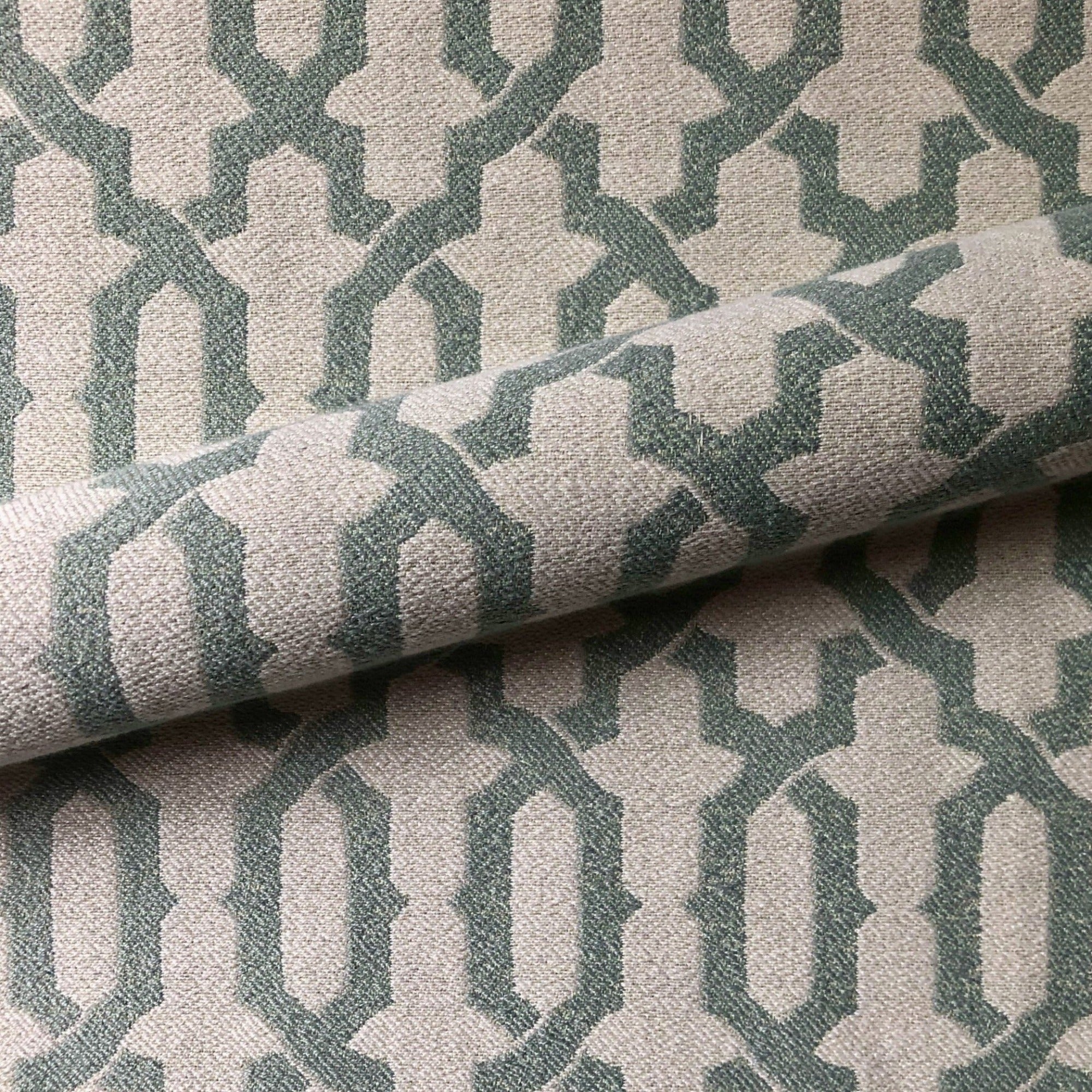 Penn Turquoise Country Chic Trellis Upholstery Fabric 58"