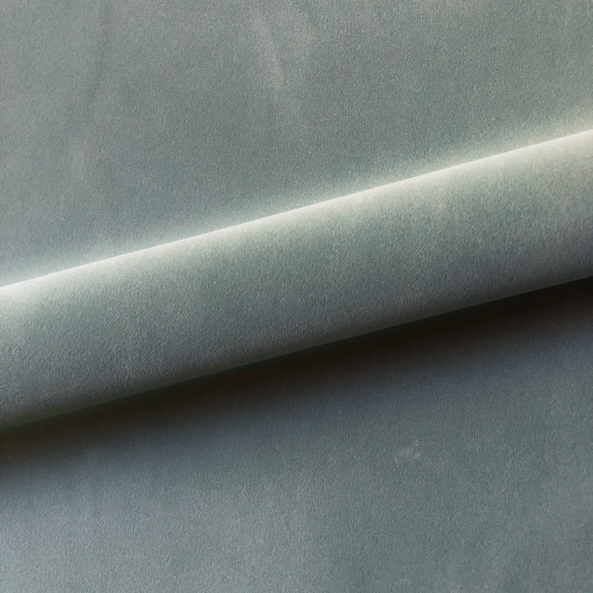 Modern Solid Lightweight Velvet Upholstery Fabric 54" in Stone Blue