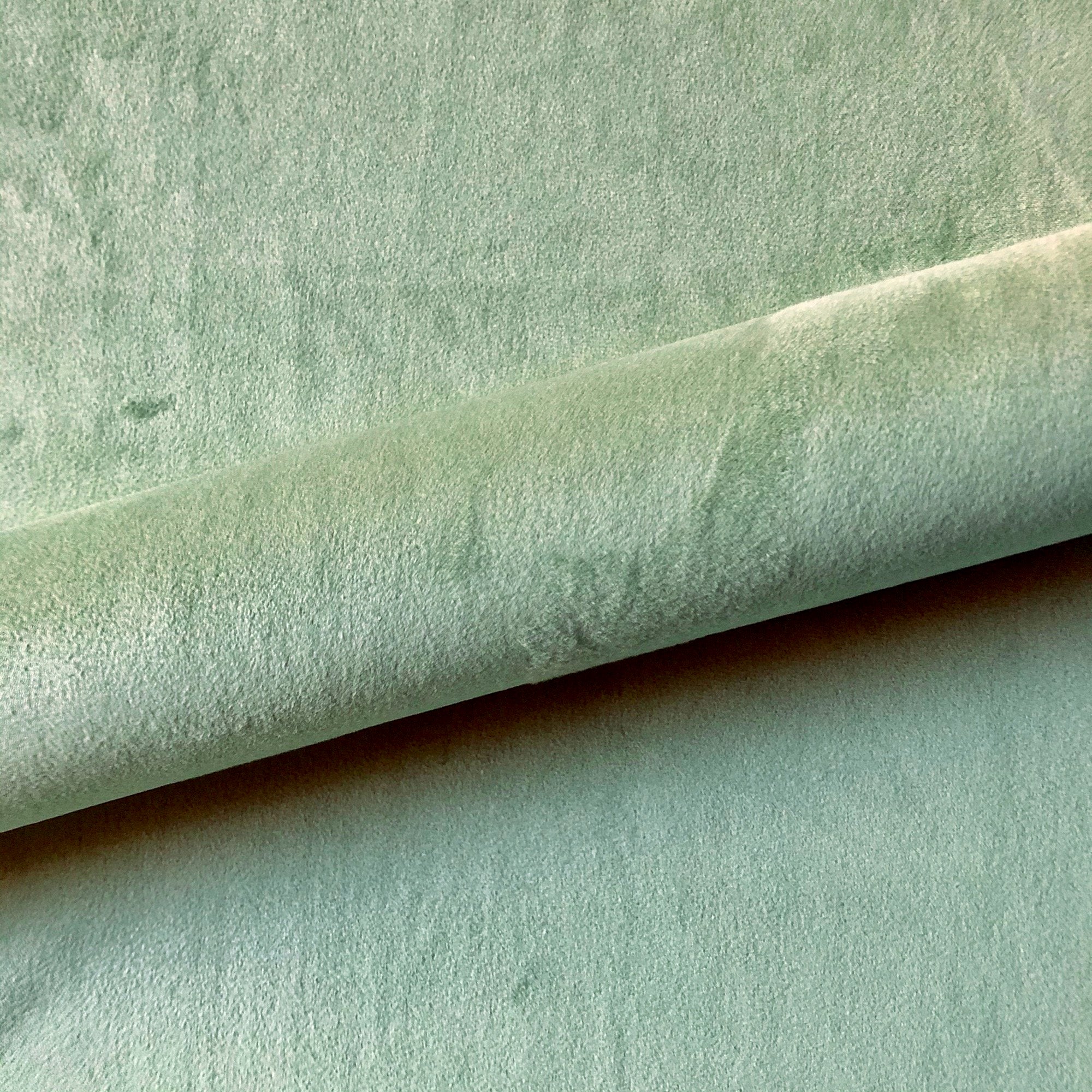 Mint Solid Plush Textured Upholstery Fabric 54"
