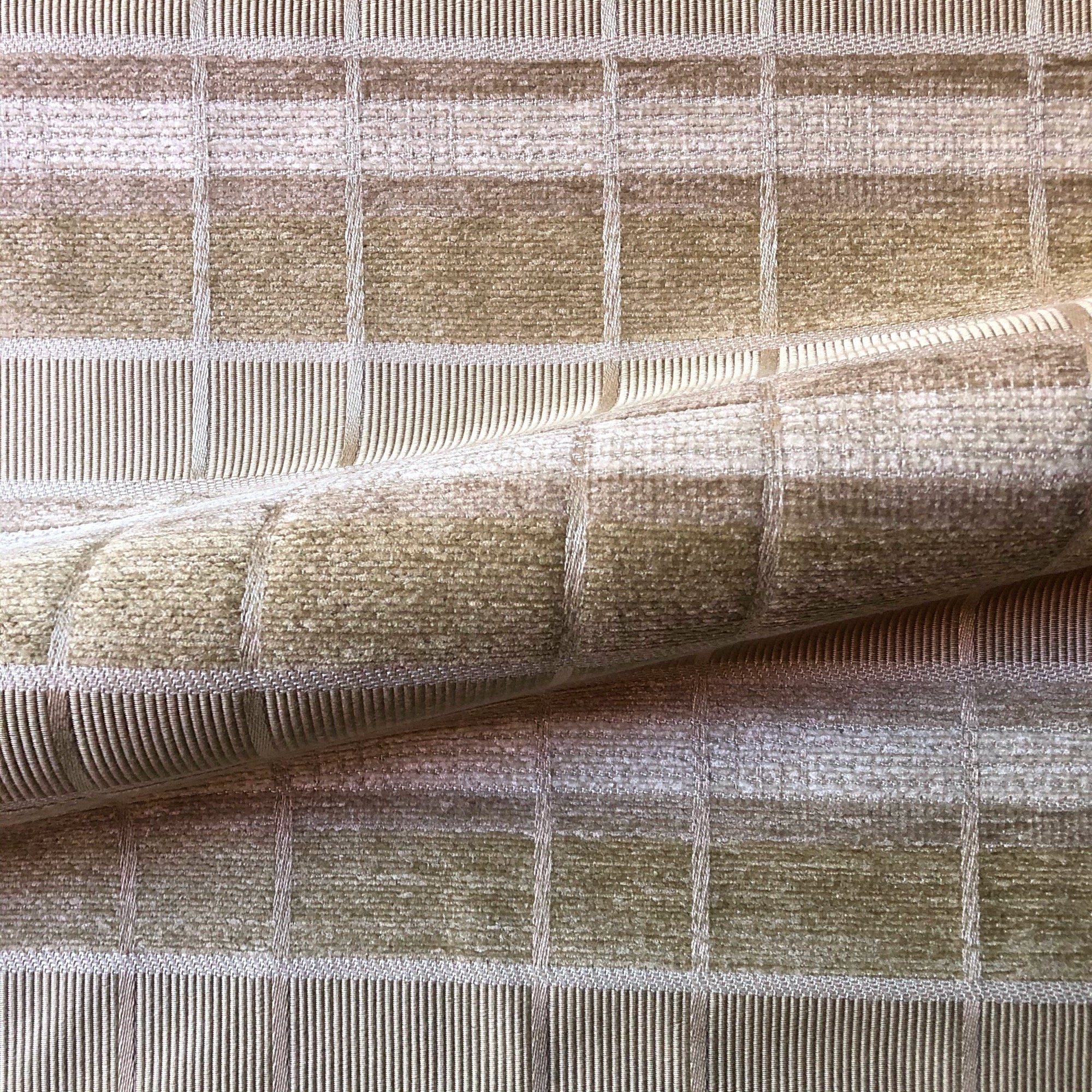 Beige Country Geometric Textured Upholstery Fabric 54"