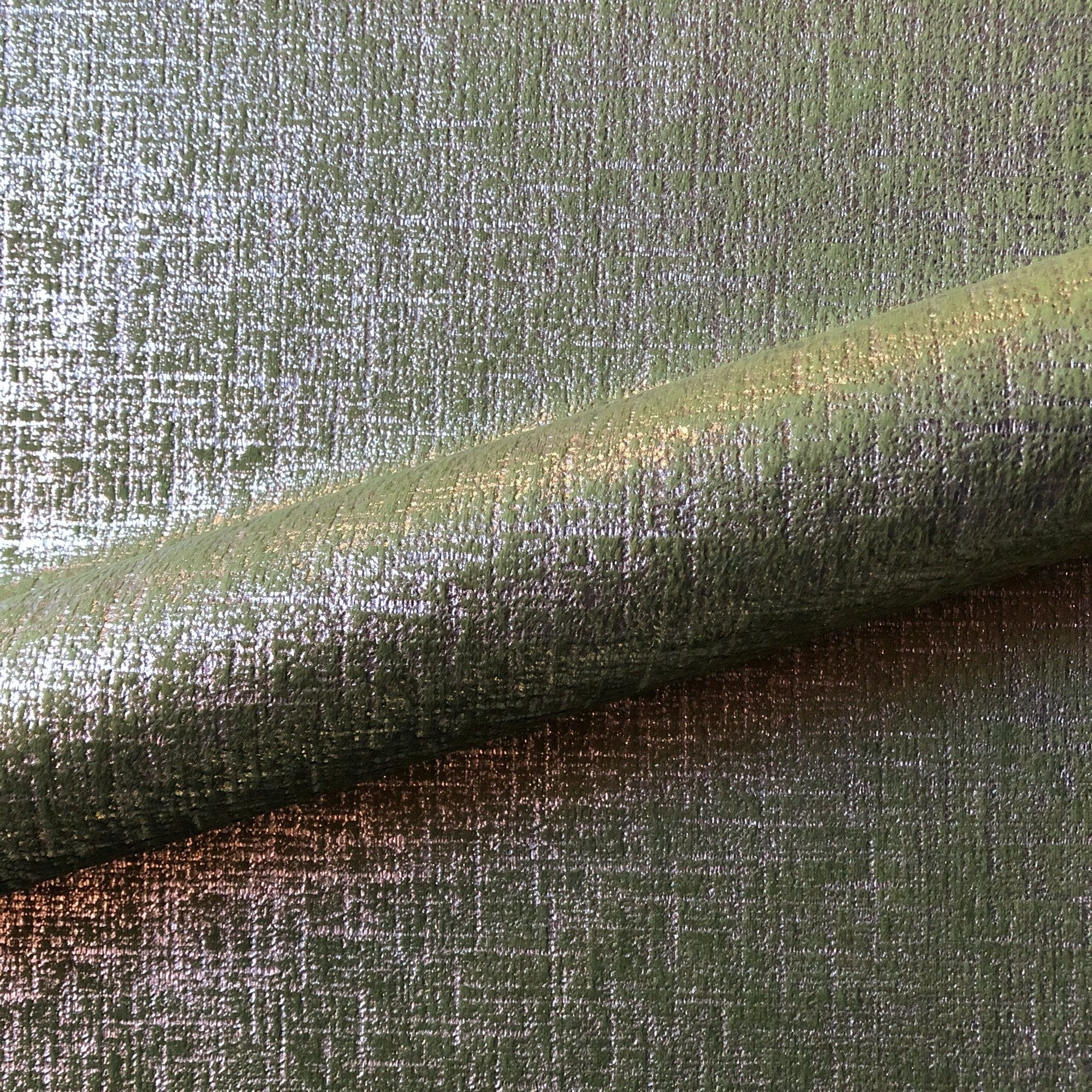 Metallic Sketch Felt Upholstery Fabric 54" in Pear