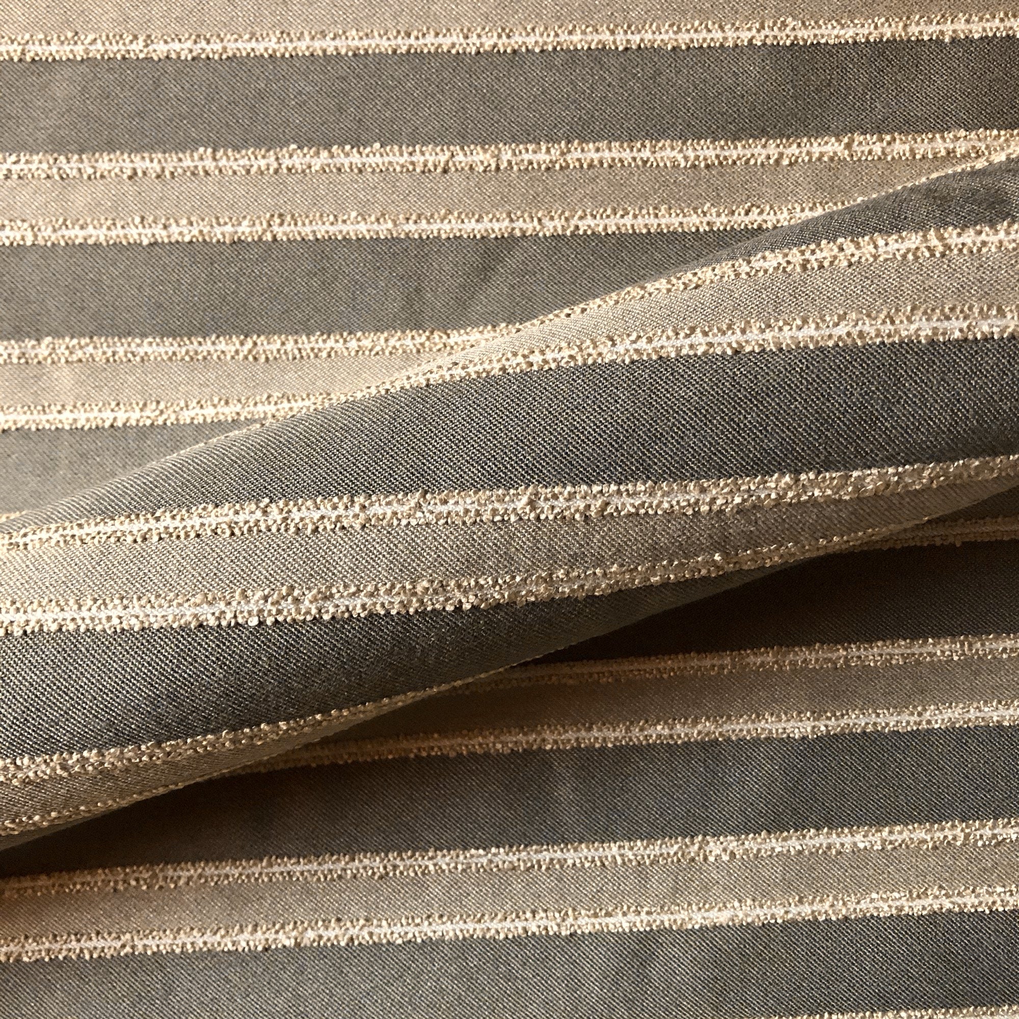 Tan and Taupe Mountain Resort Stripe Upholstery Fabric 54"