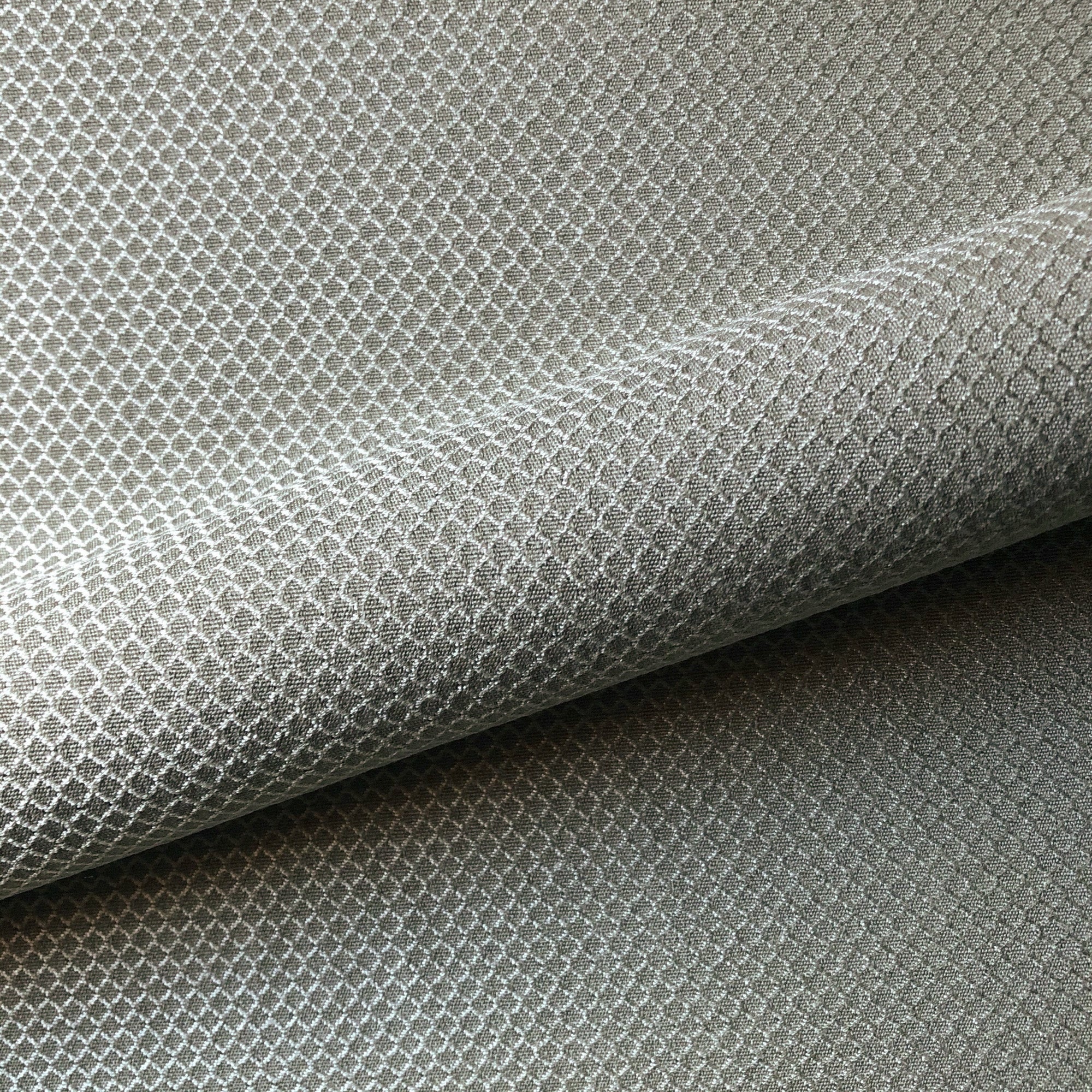 Taupe Geometric Trellis Jacquard Upholstery Fabric 54"
