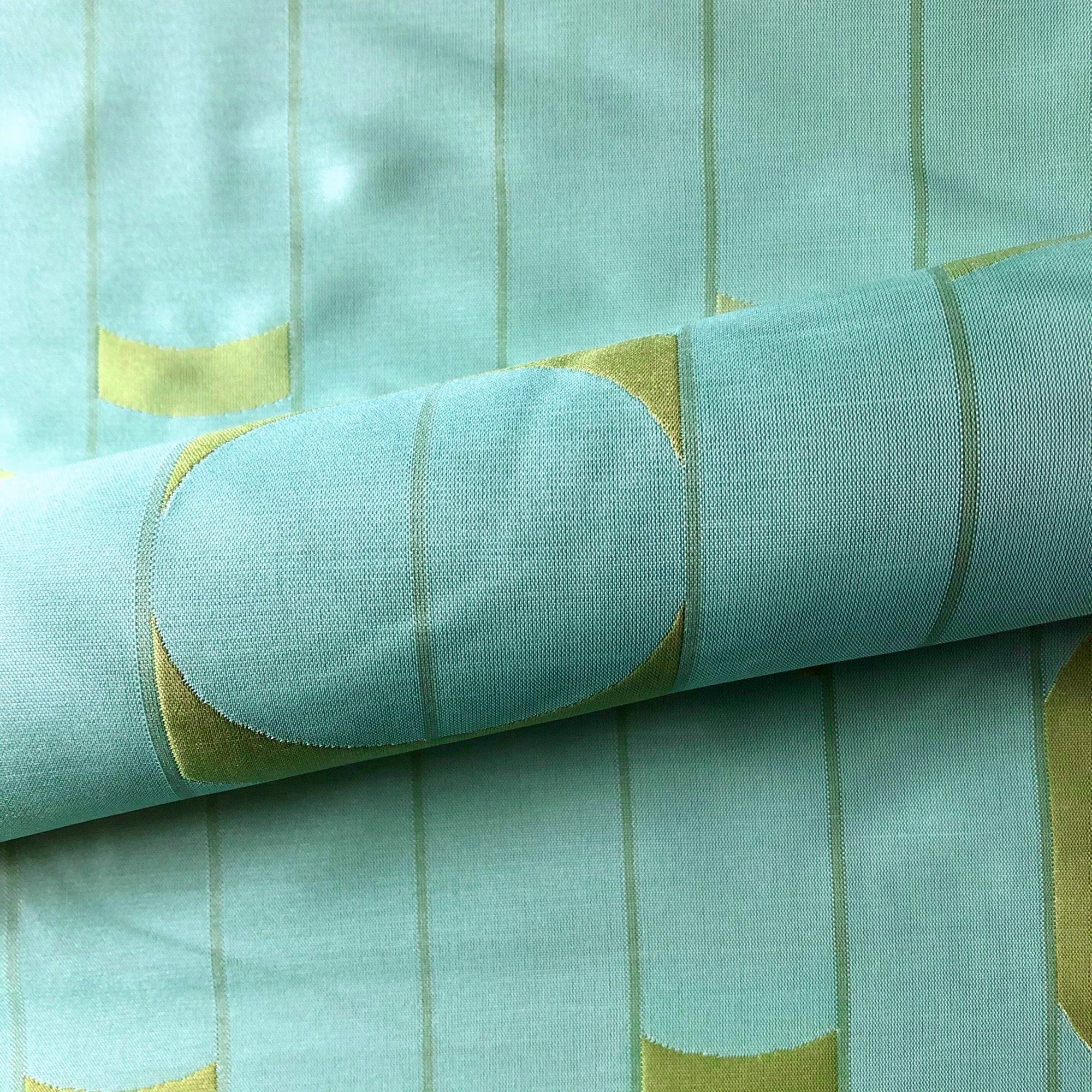 Cyan Lime Retro Abstract Fabric 54"