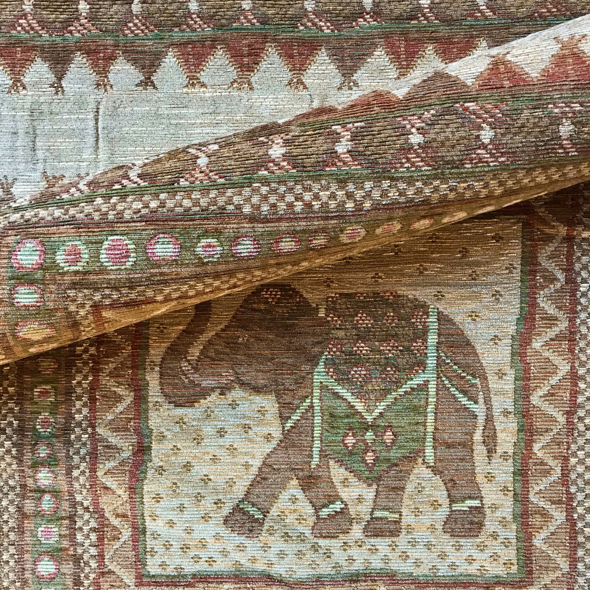 Earth Toned Elephant Jacquard Tapestry Upholstery Fabric 56"