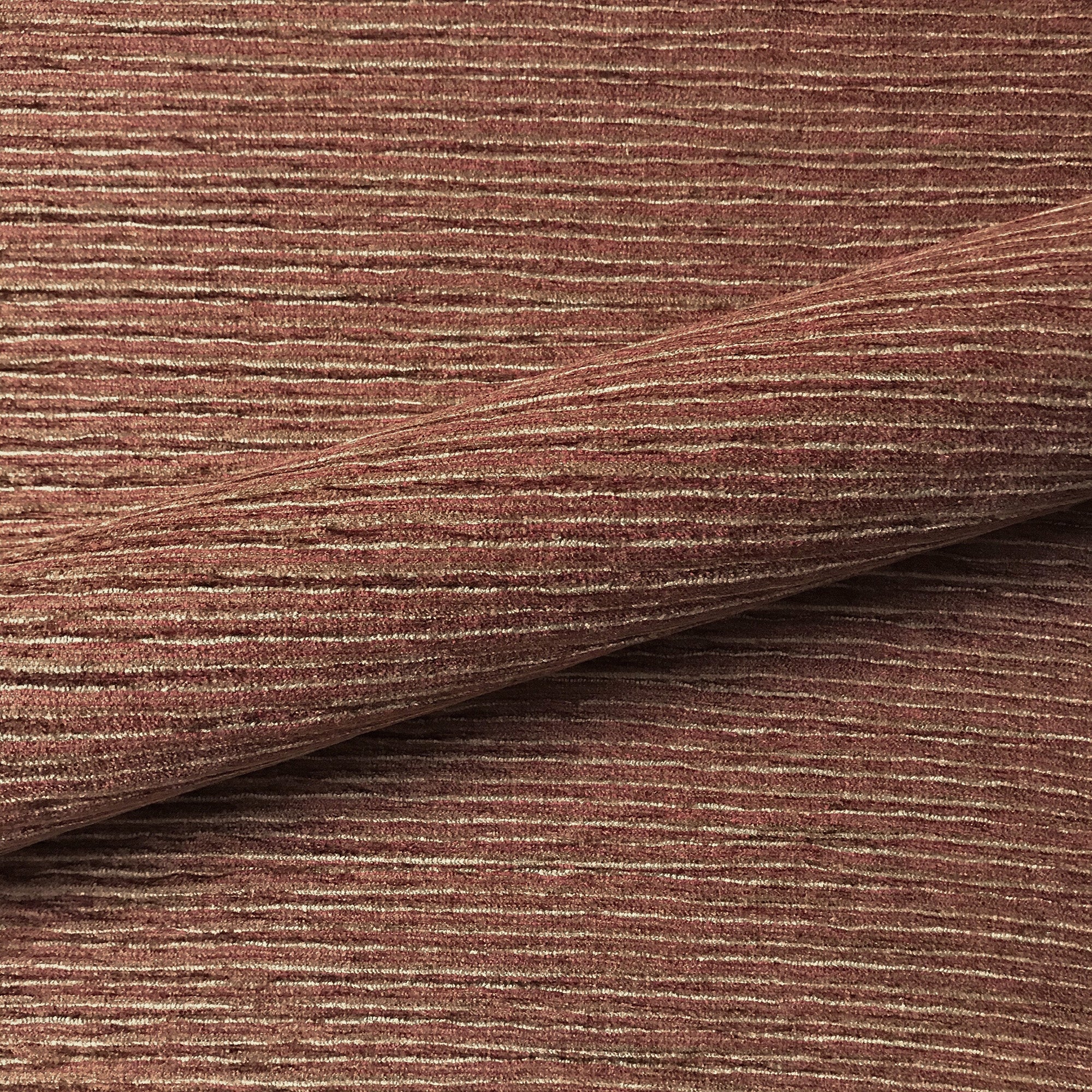 Rouge Vintage Stripe Chenille Upholstery Fabric 54"