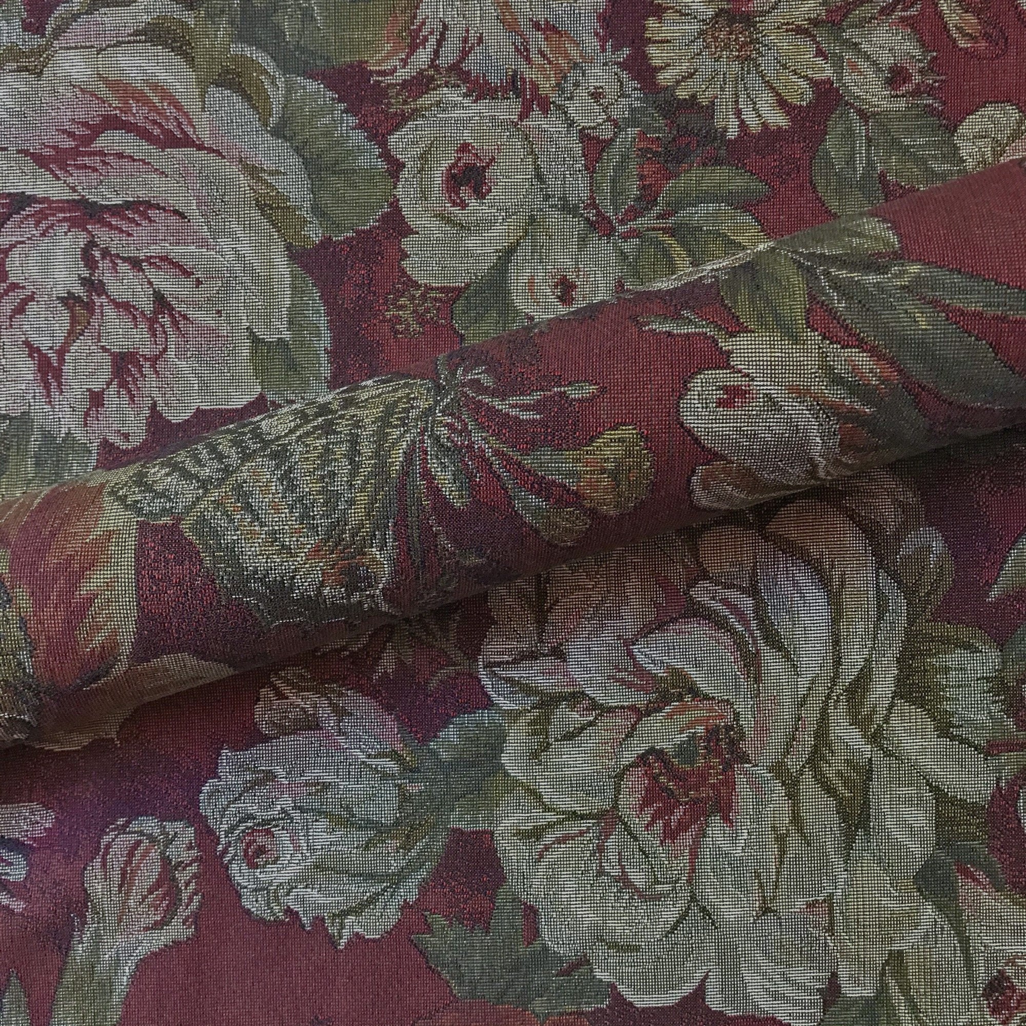 Country Vintage Floral Tapestry Weave Upholstery Fabric 54"