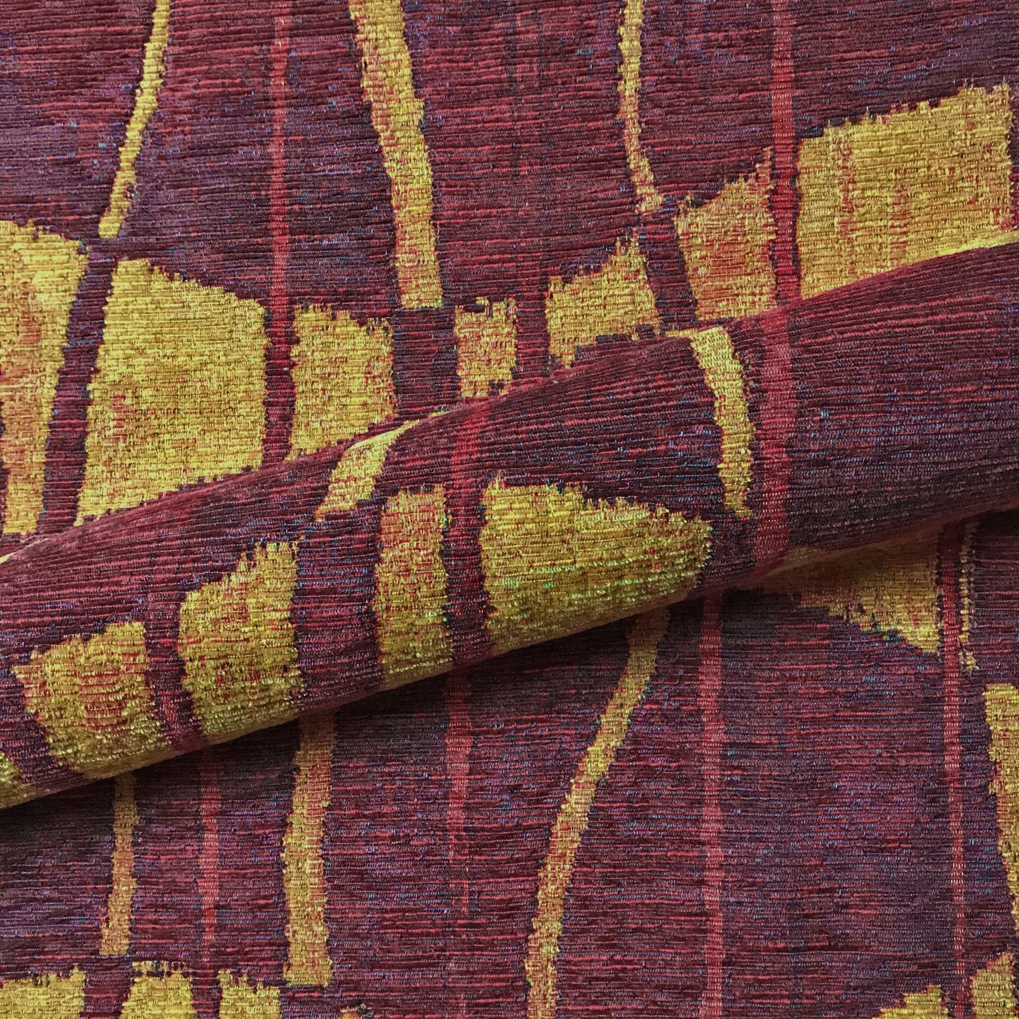 Retro Abstract 90's Canyon Red Tapestry Upholstery Fabric 54"