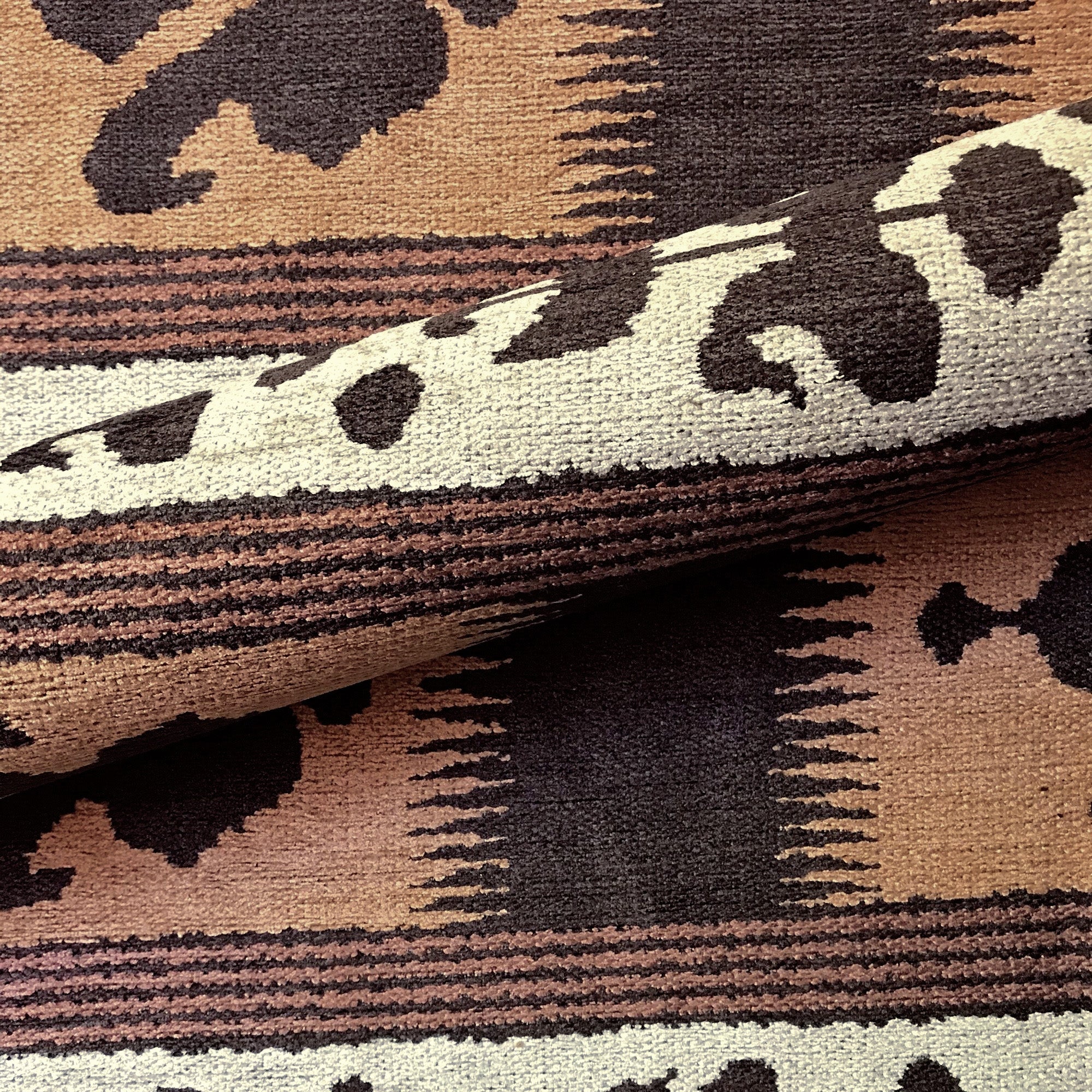 Earth Toned Navajo Aztec Jacquard Upholstery Fabric 56"