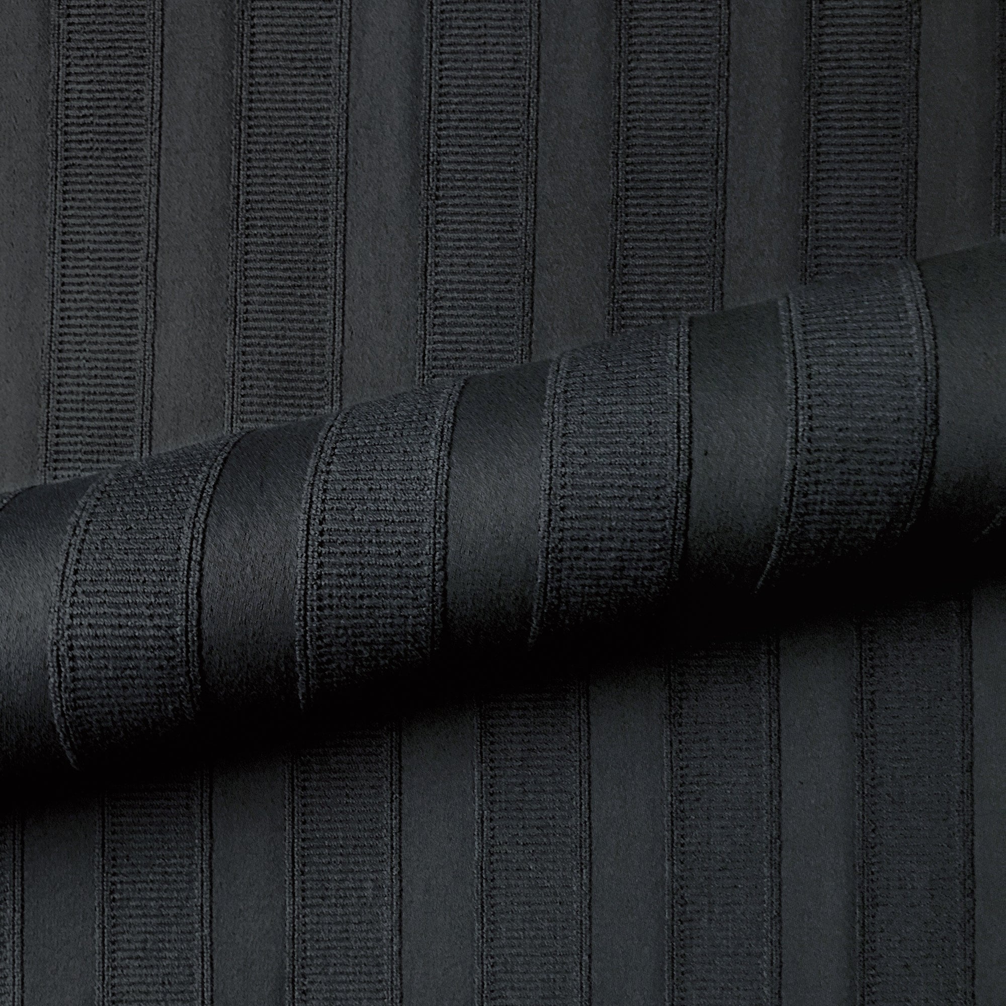 Aegan Blue Contemporary Ribbed Stripe Cotton Upholstery Fabric 54"