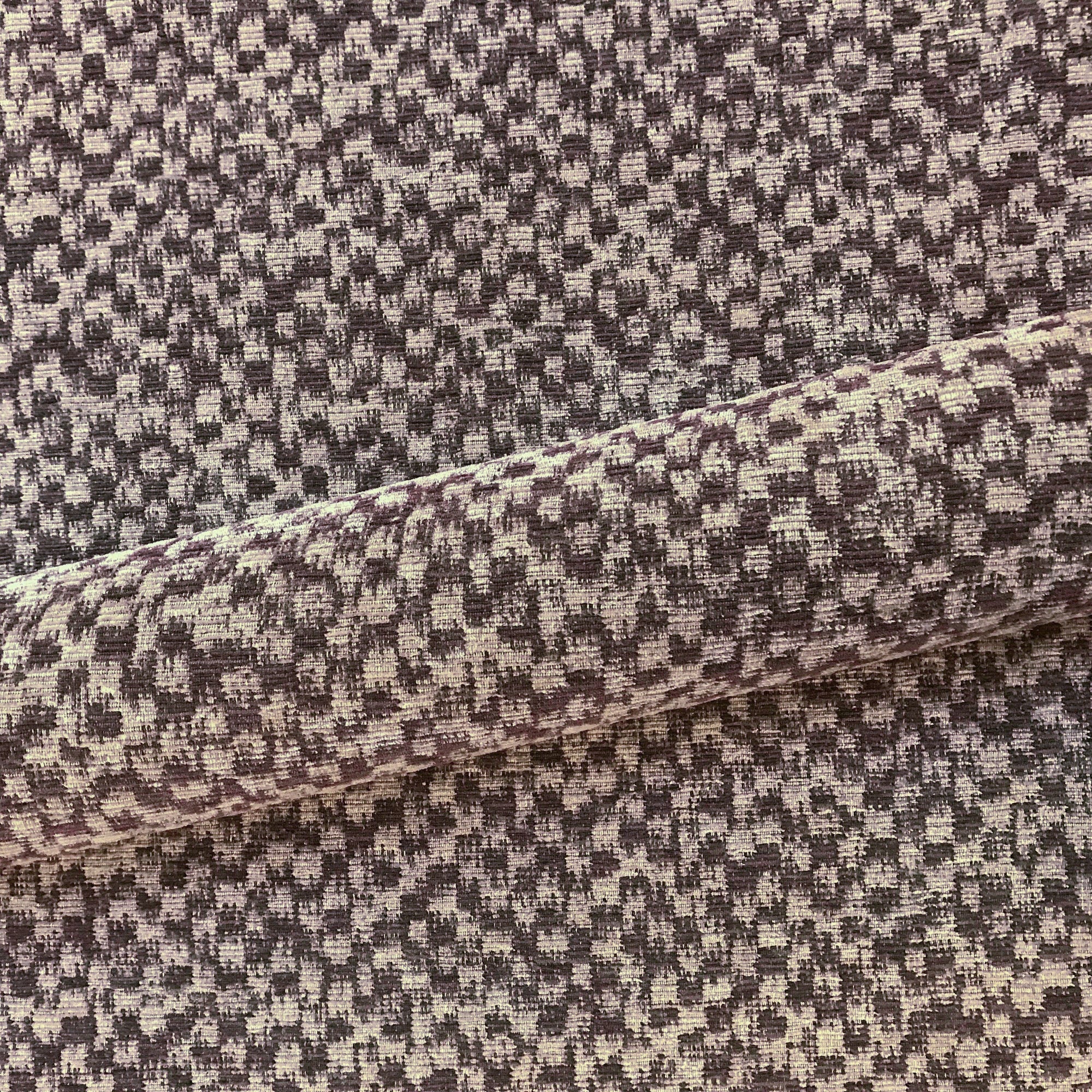 Abstract Rustic Chenille Upholstery Fabric 54" in Brown Beige