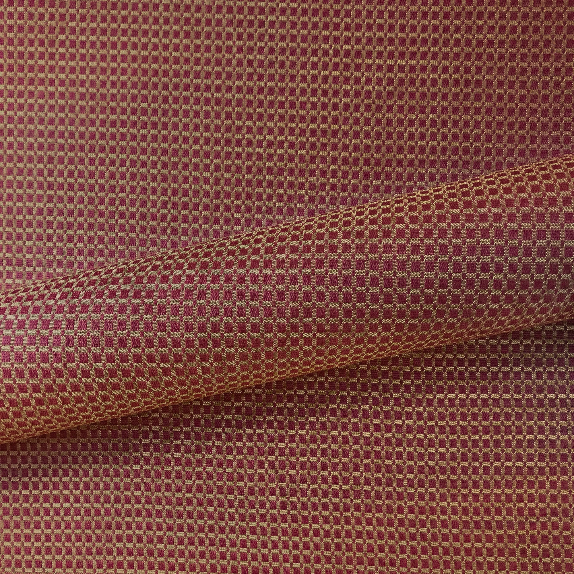 Red Gold Rustic Geometric Upholstery Fabric 54"