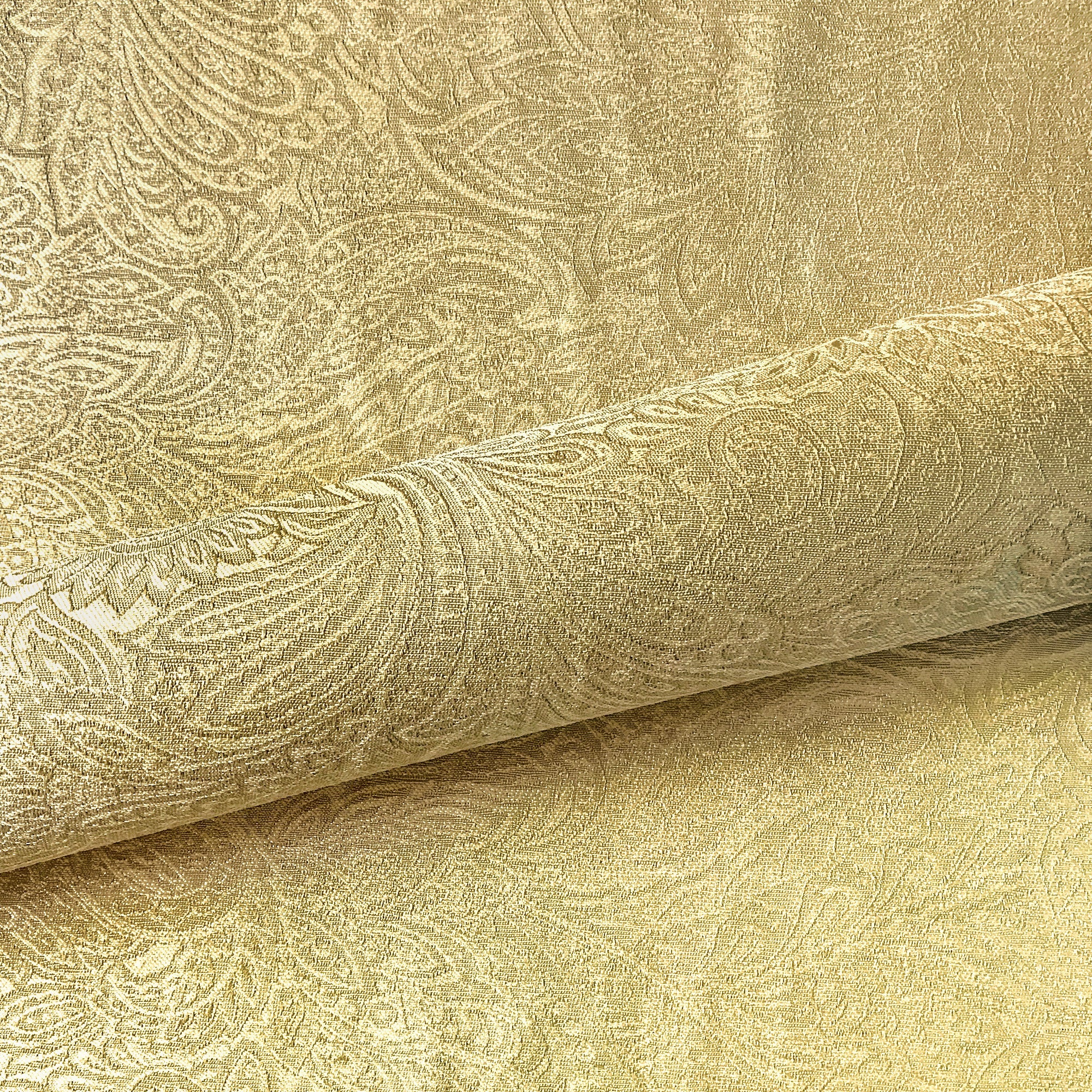 Gold Luxe Floral Jacquard Upholstery Fabric 54"
