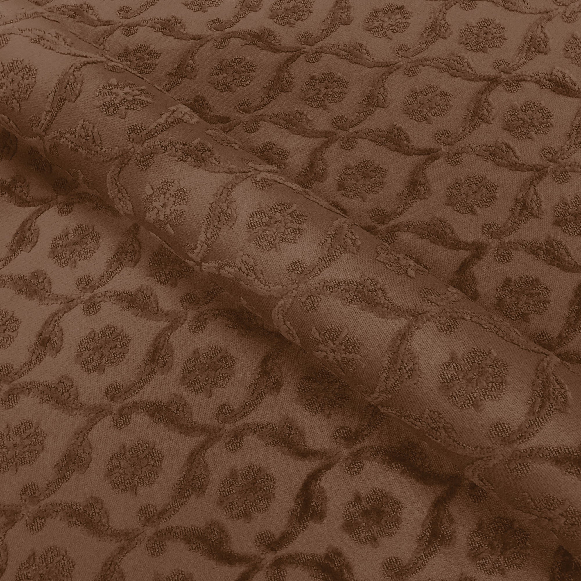 Spanish Cocoa Floral Trellis Upholstery Fabric 51"