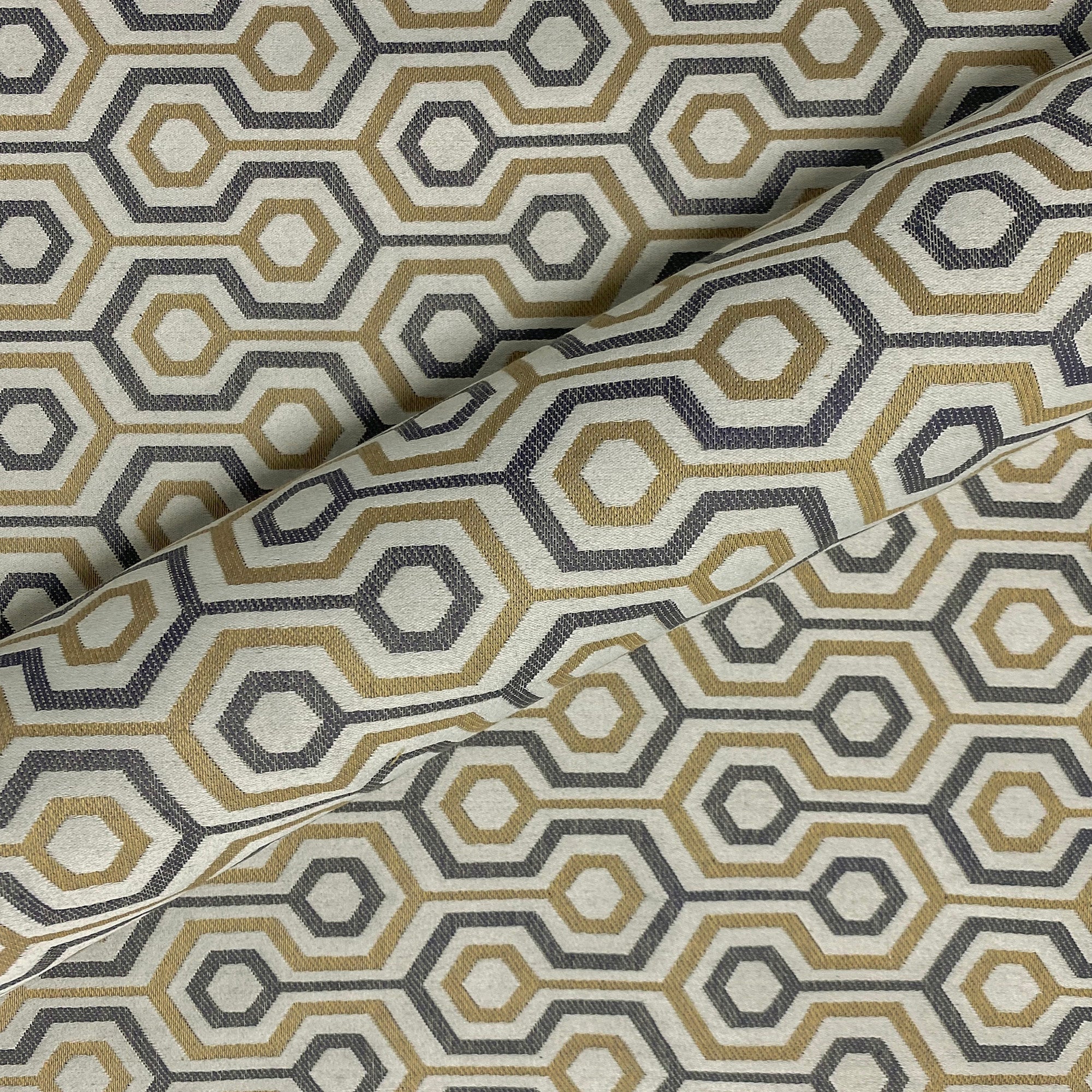 Yellow Slate Retro Geometric Jacquard Upholstery Fabric 55"