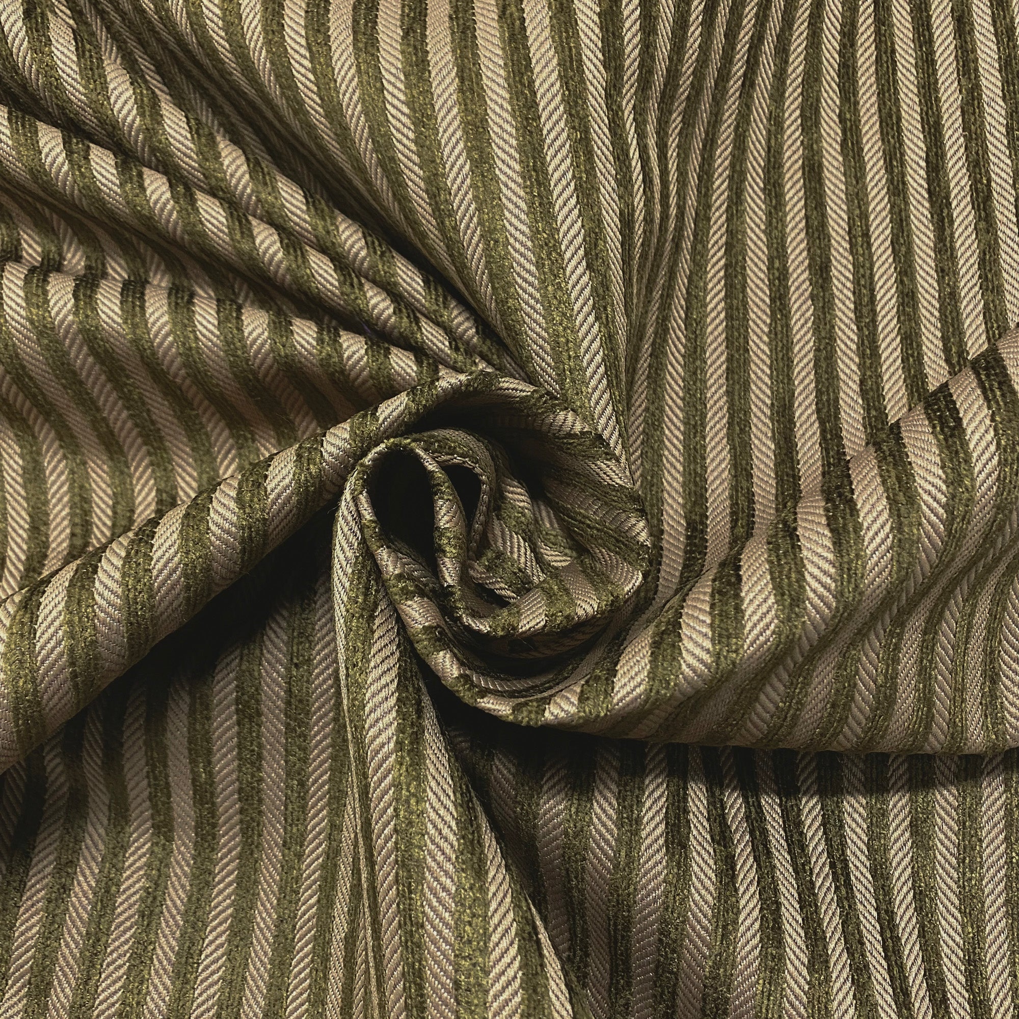 Mocha Textured Striped Upholstery Fabric 54"