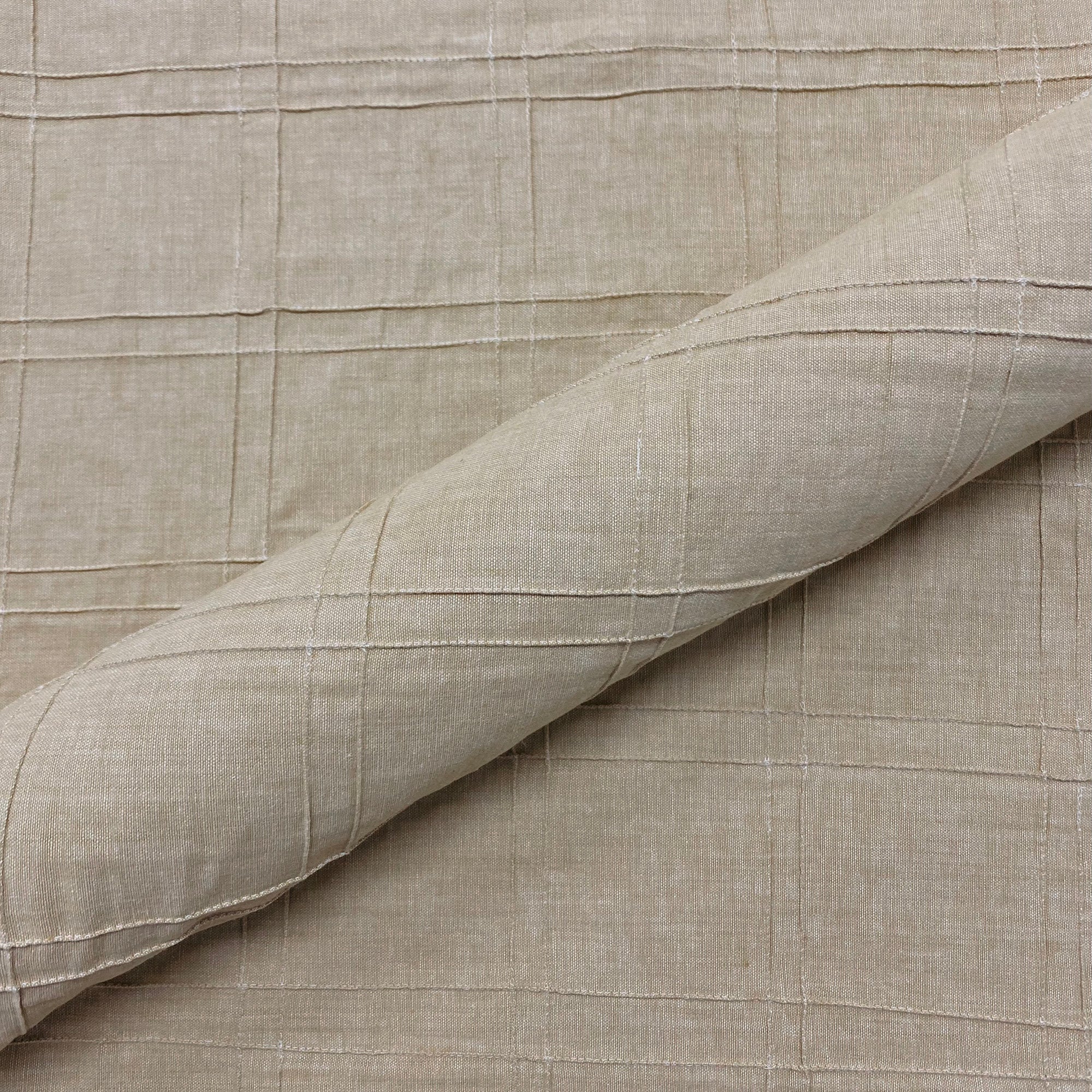Dune Sand 100% Cotton Pintuck Upholstery Fabric 48"