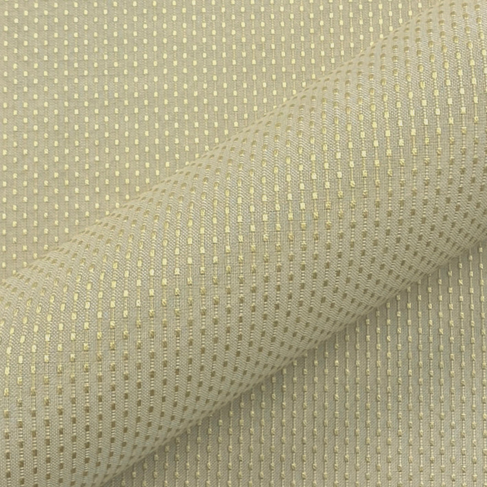 Gold Embroidered Dottie Stripe Upholstery Fabric 54"