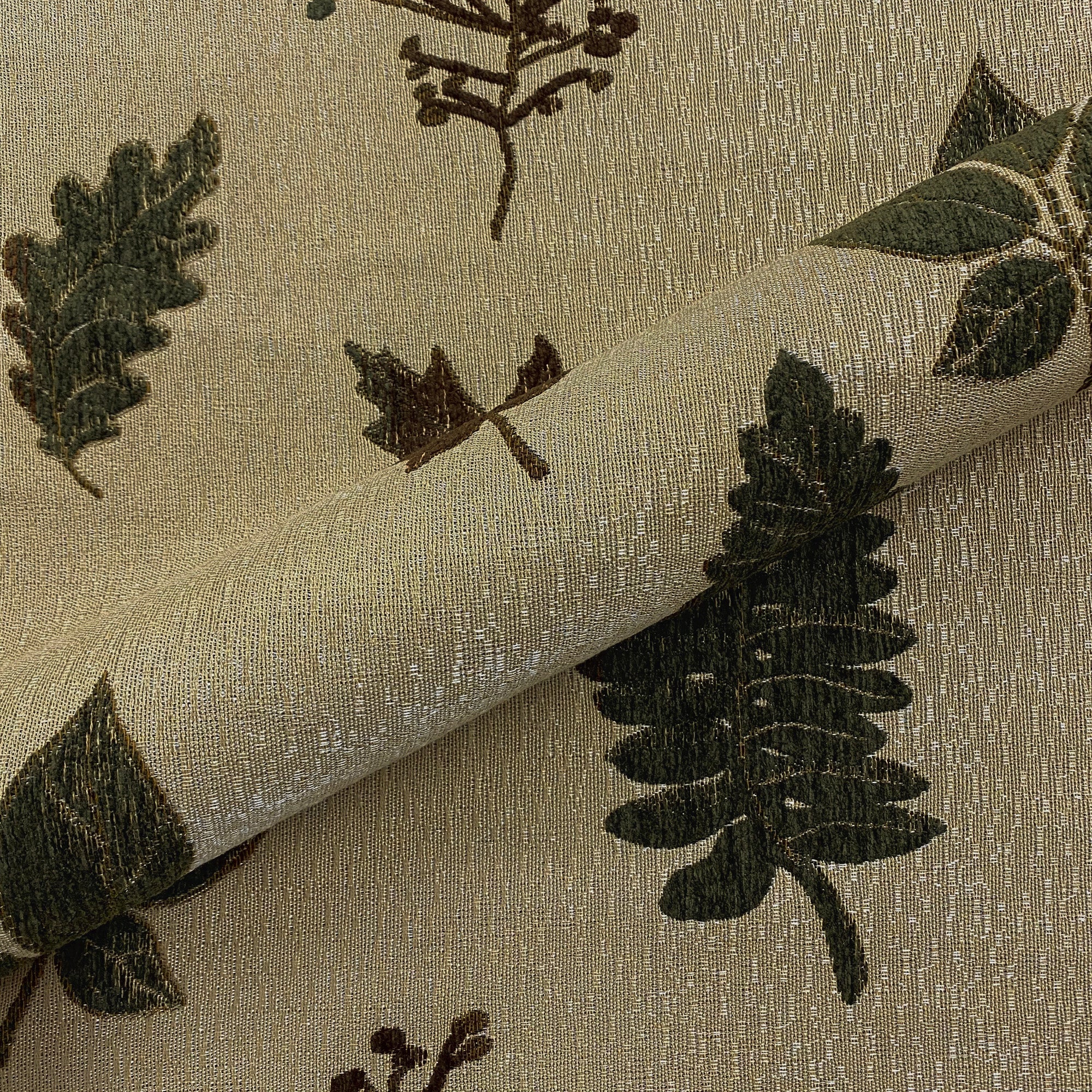 Oakdale Embroidered Chenille Foliage Upholstery Fabric 54"