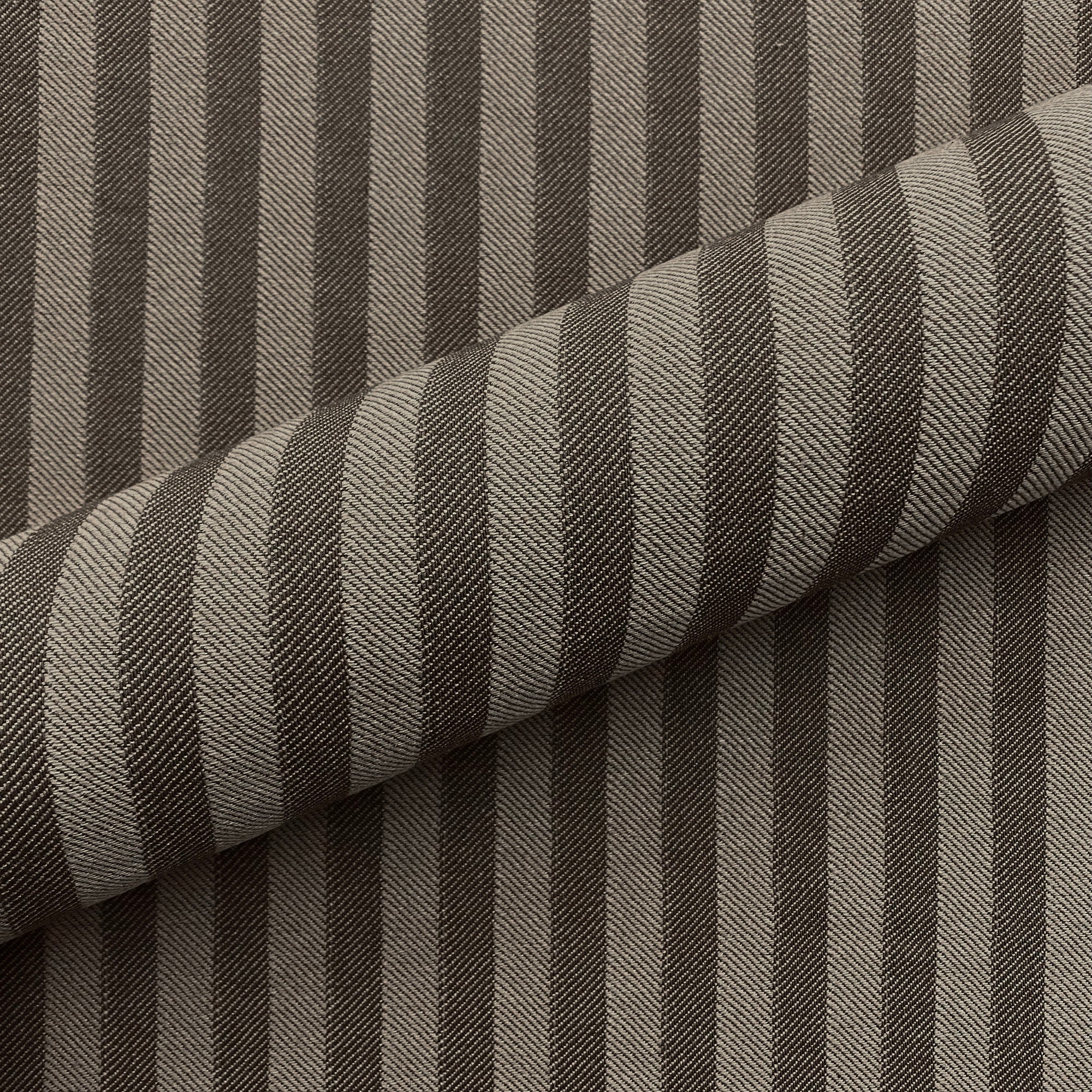 Mocha Striped Herringbone Twill Upholstery Fabric 54"