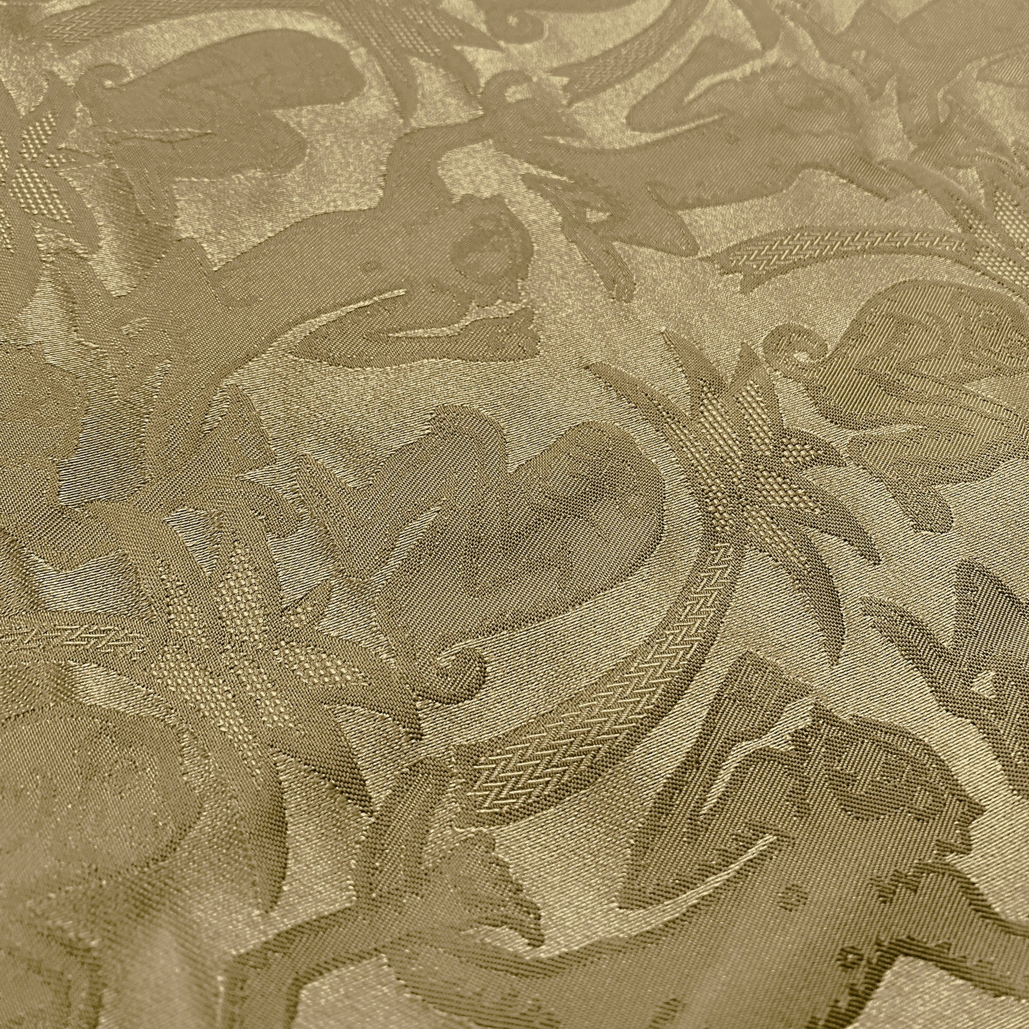 Pongo Gold Silk Jacquard Upholstery Fabric 54"