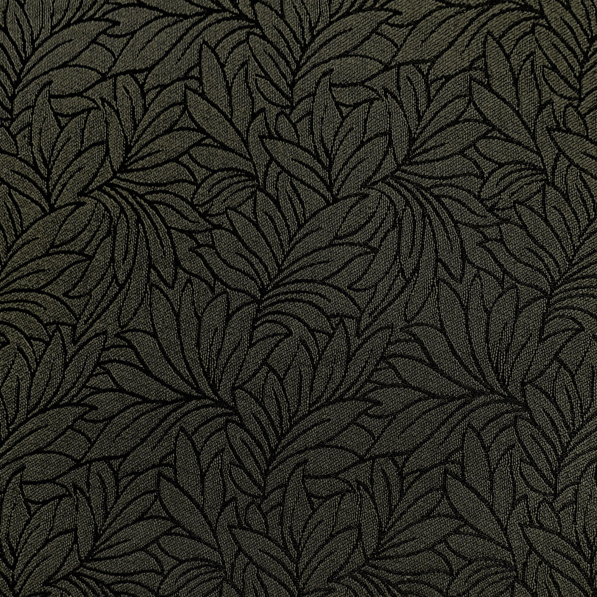 Dark Forest Green Botanical Embroidered Upholstery Fabric 54"