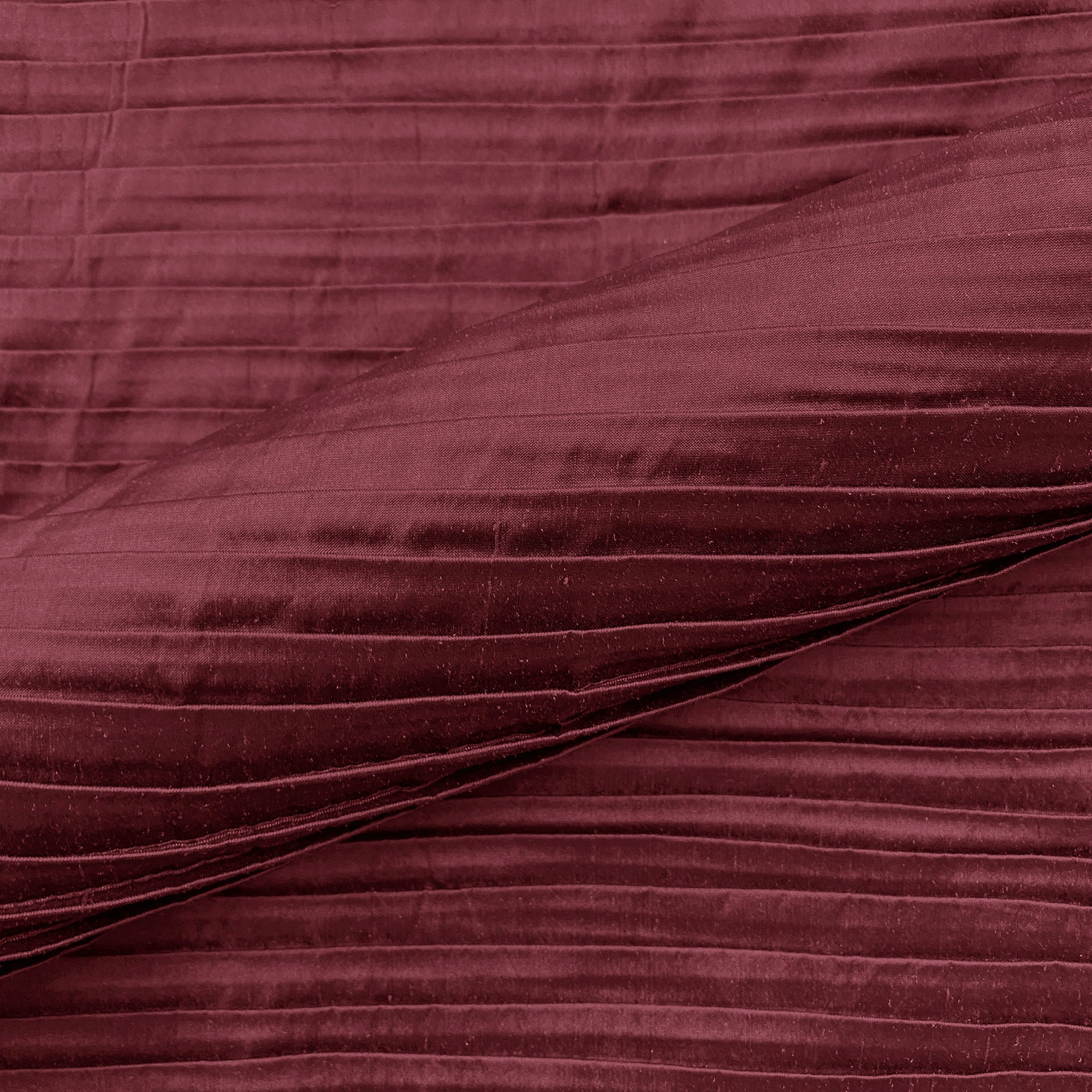 Scala Garnet Pleated 100% Silk Upholstery Fabric 48"
