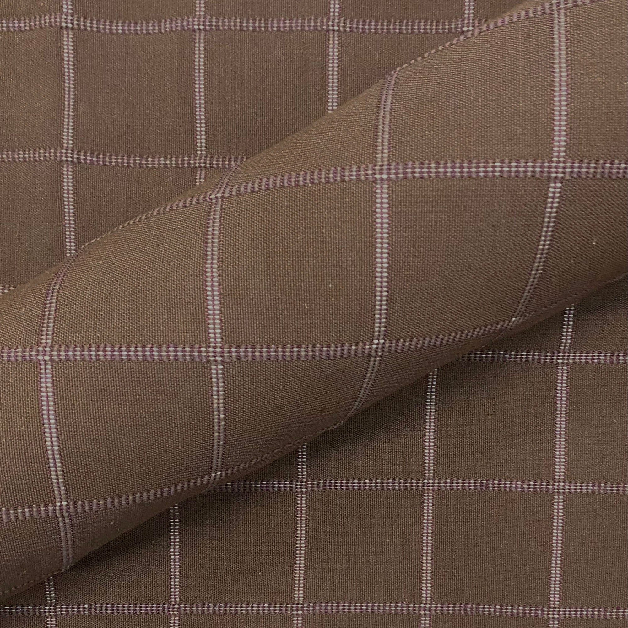 Brown Check Quilted Upholstery Fabric 54"