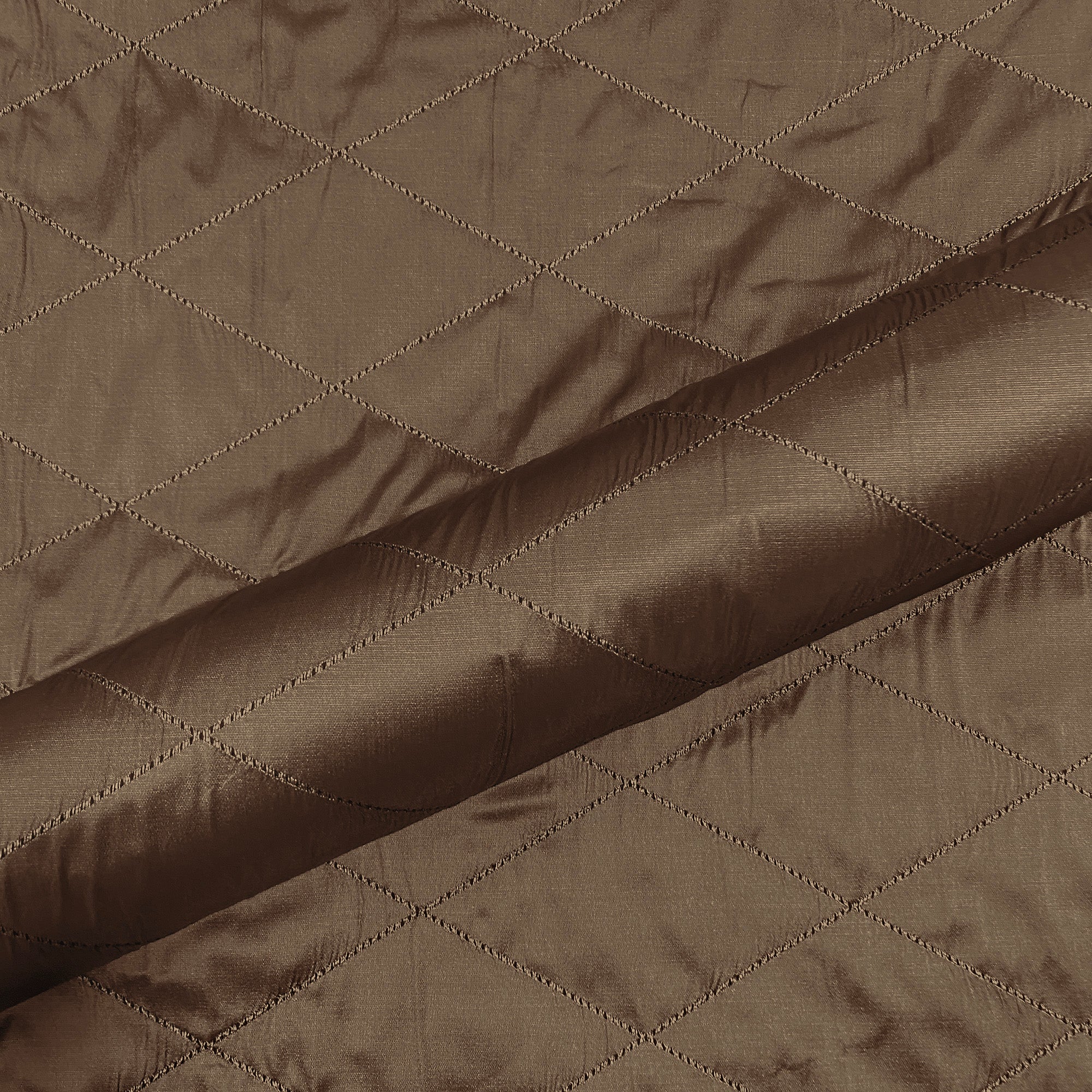 Bronze Diamond Stitched Silk Upholstery Fabric 54"