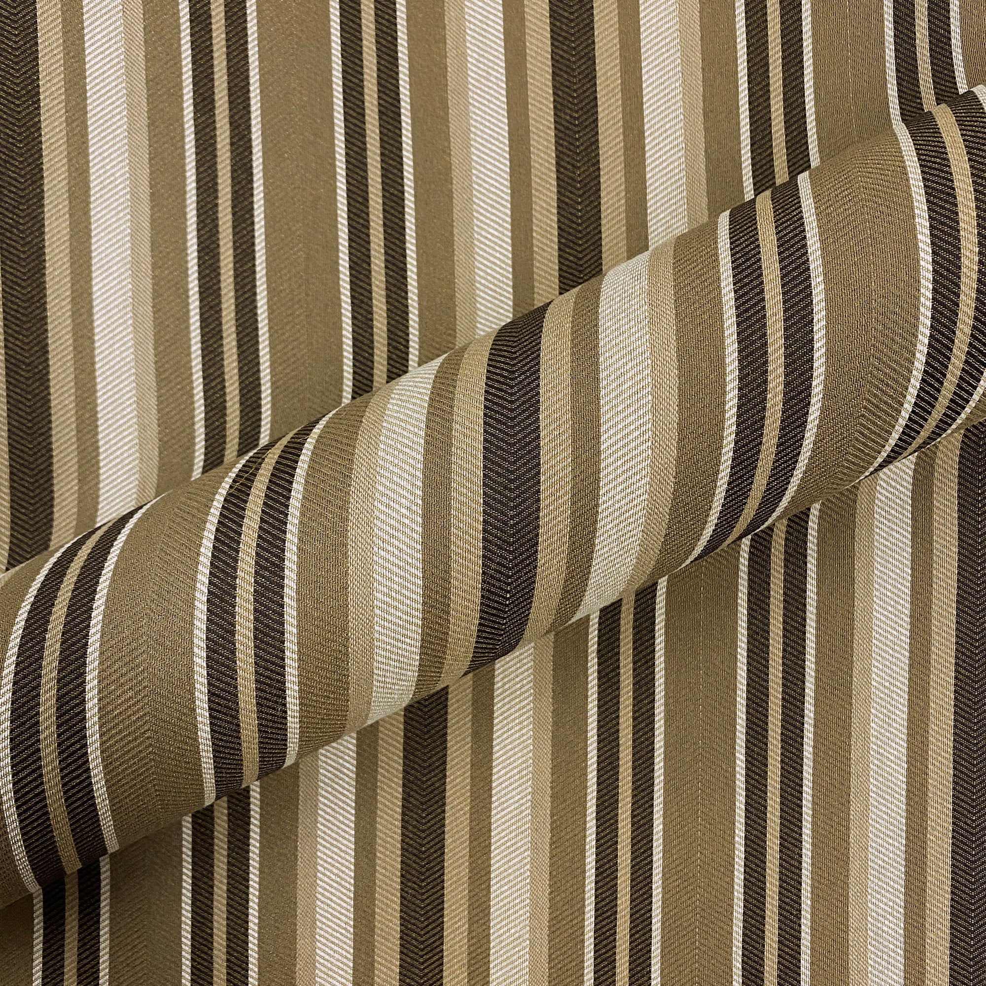 Brown Traditional Striped Upholstery Fabric 58"