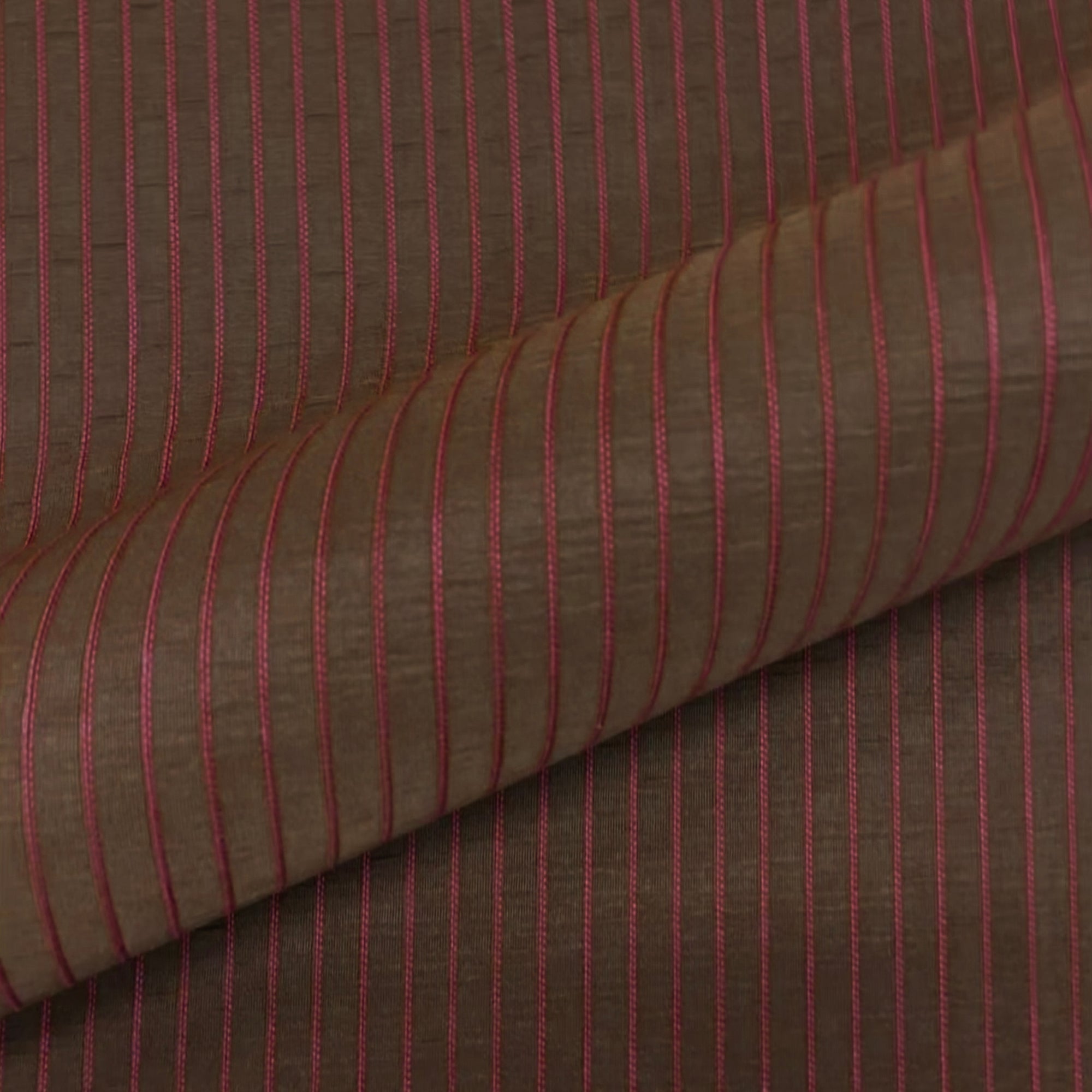 Laurel Truffle Striped Upholstery Fabric 58"