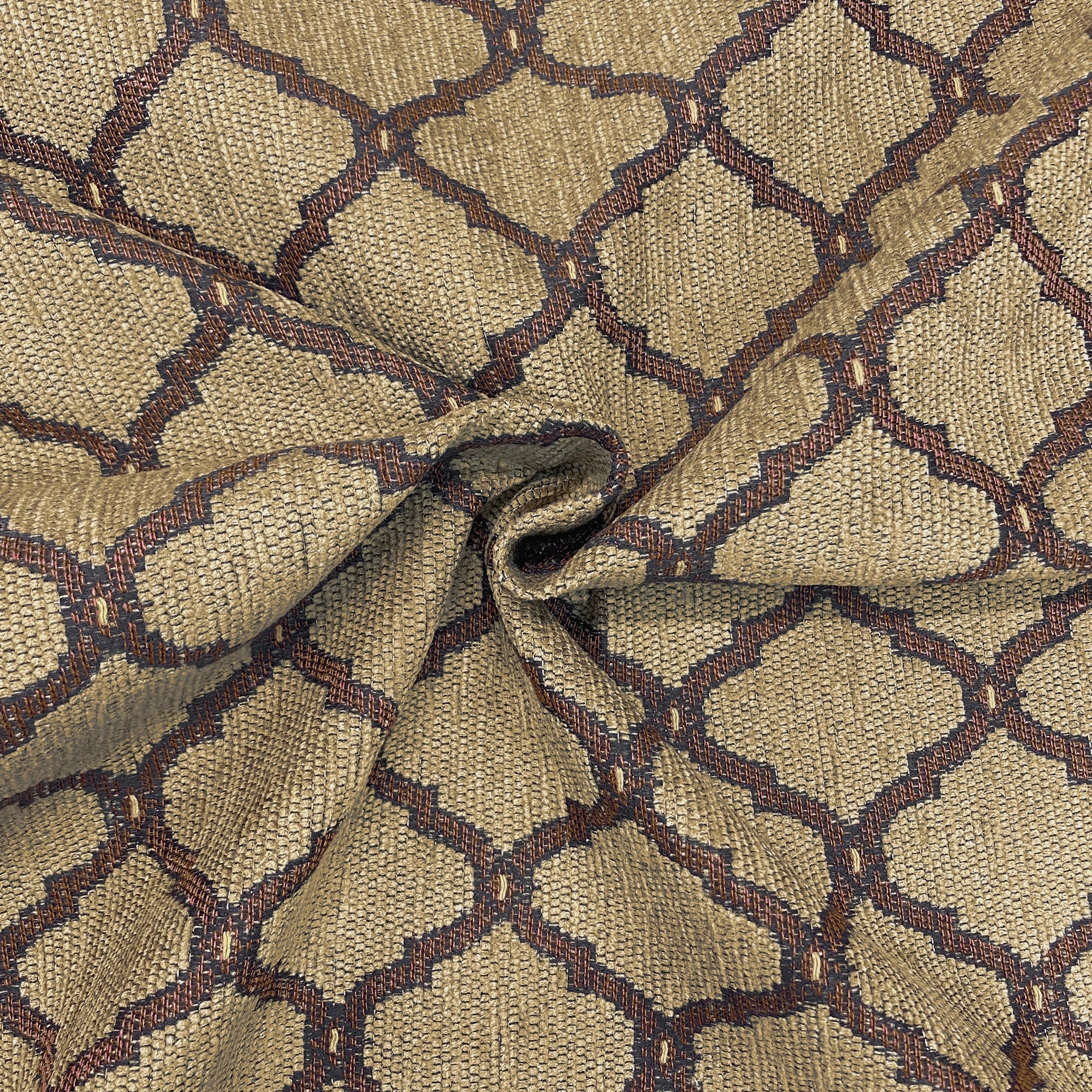 Mosaic Quatrefoil Trellis Tapestry Upholstery Fabric 54"