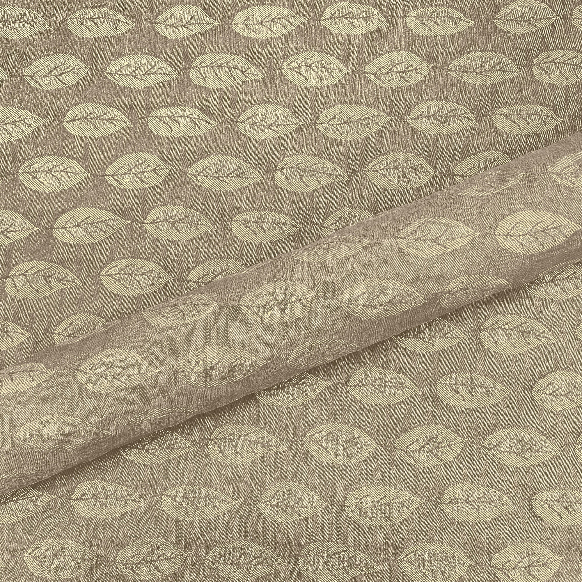 Autumn Leaves Beige Upholstery Fabric 54"